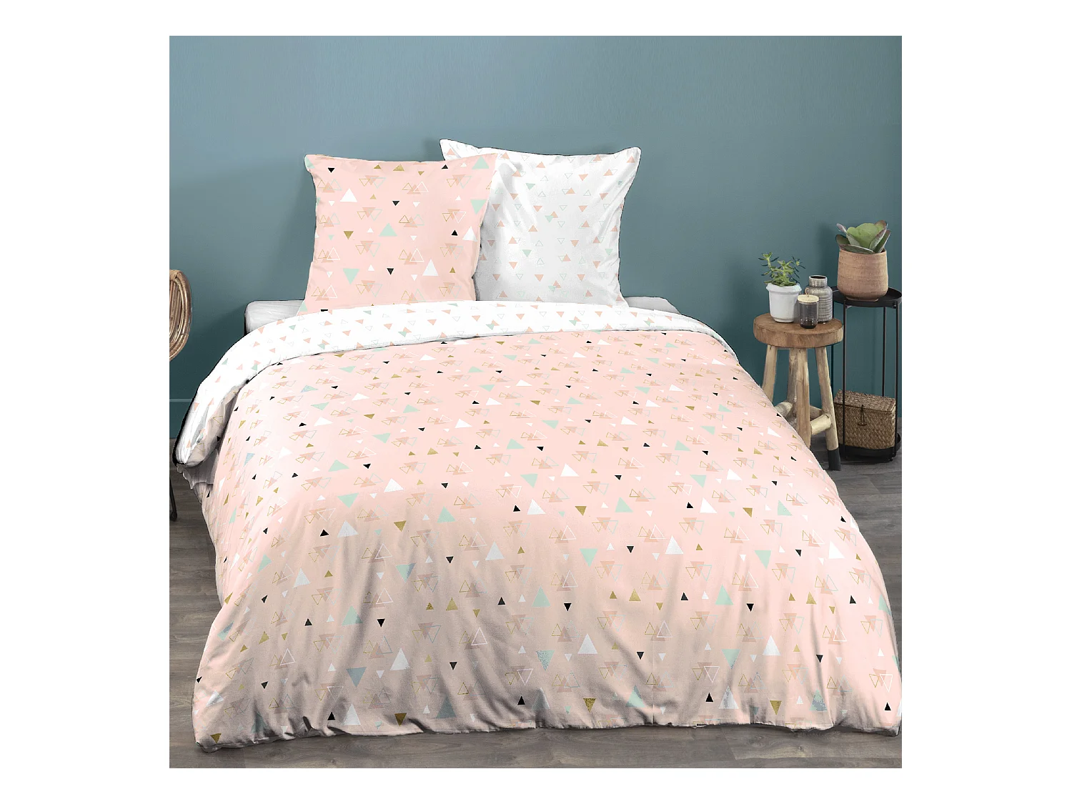 Parure de lit 240x220 cm coton ZEN Rose