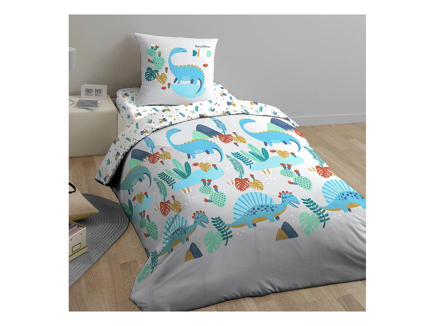 Parure de lit 140x200 cm coton biologique NESSY Vert