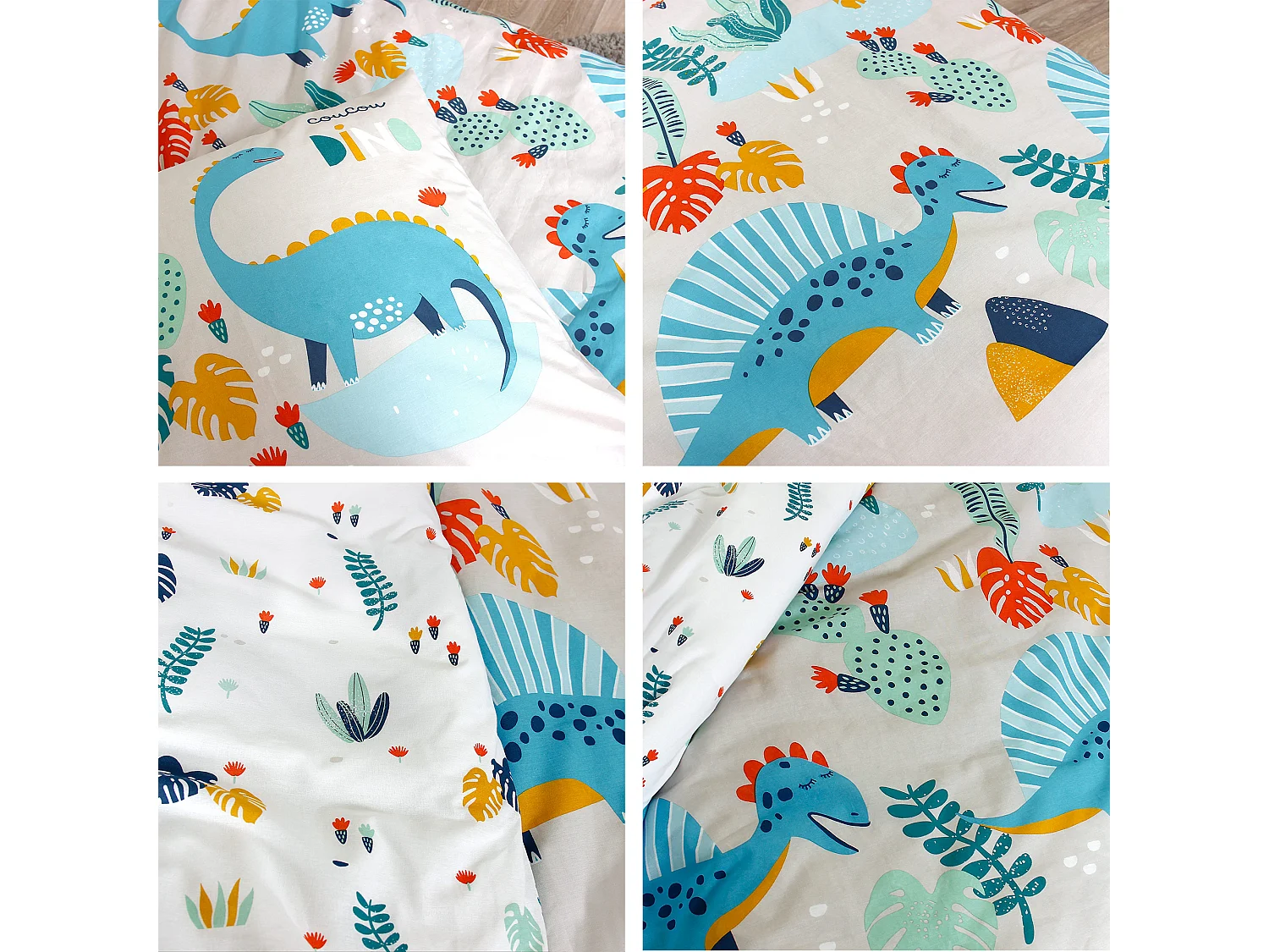 Parure de lit 140x200 cm coton biologique NESSY Vert