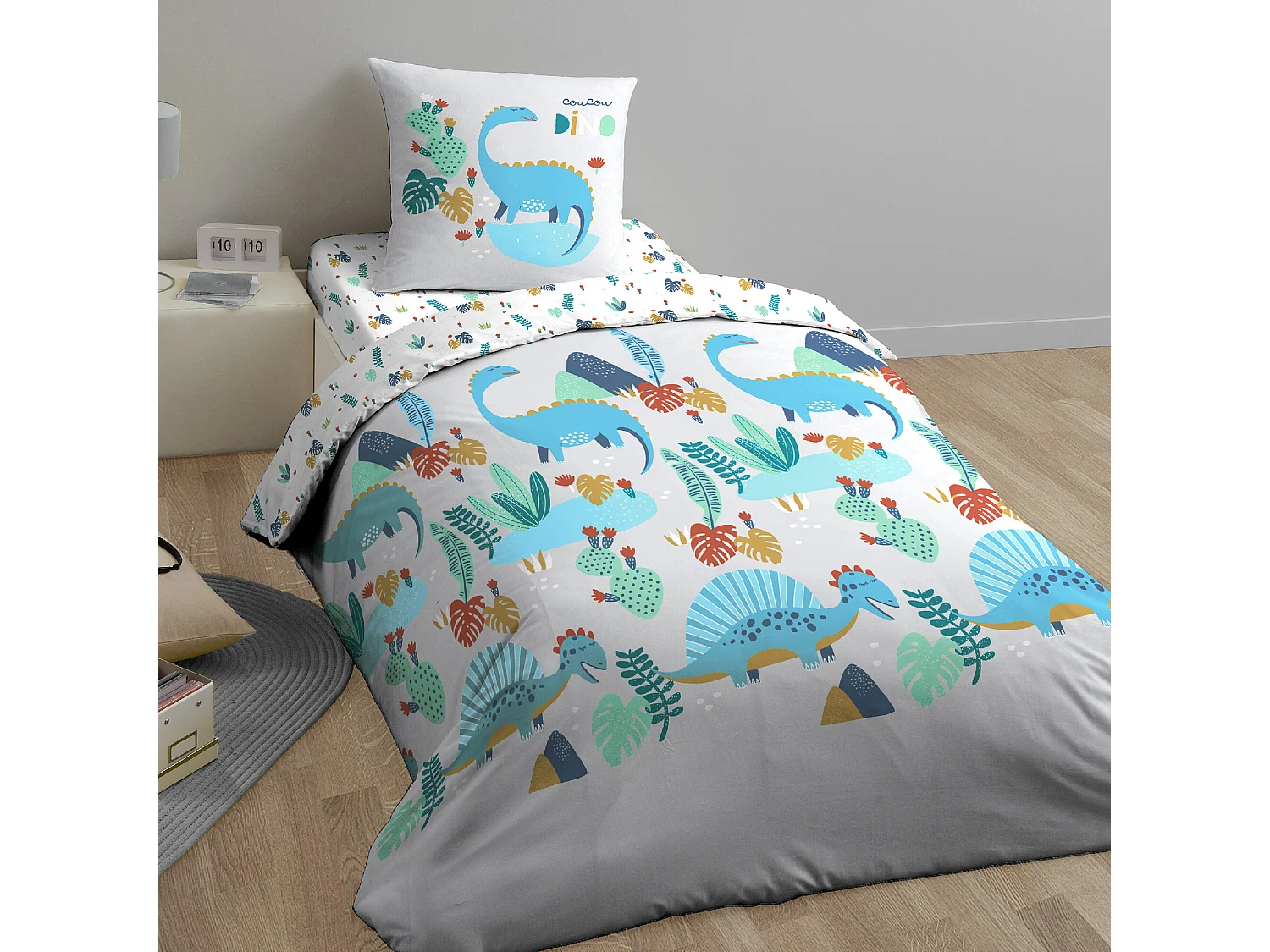 Parure de lit 140x200 cm coton biologique NESSY Vert