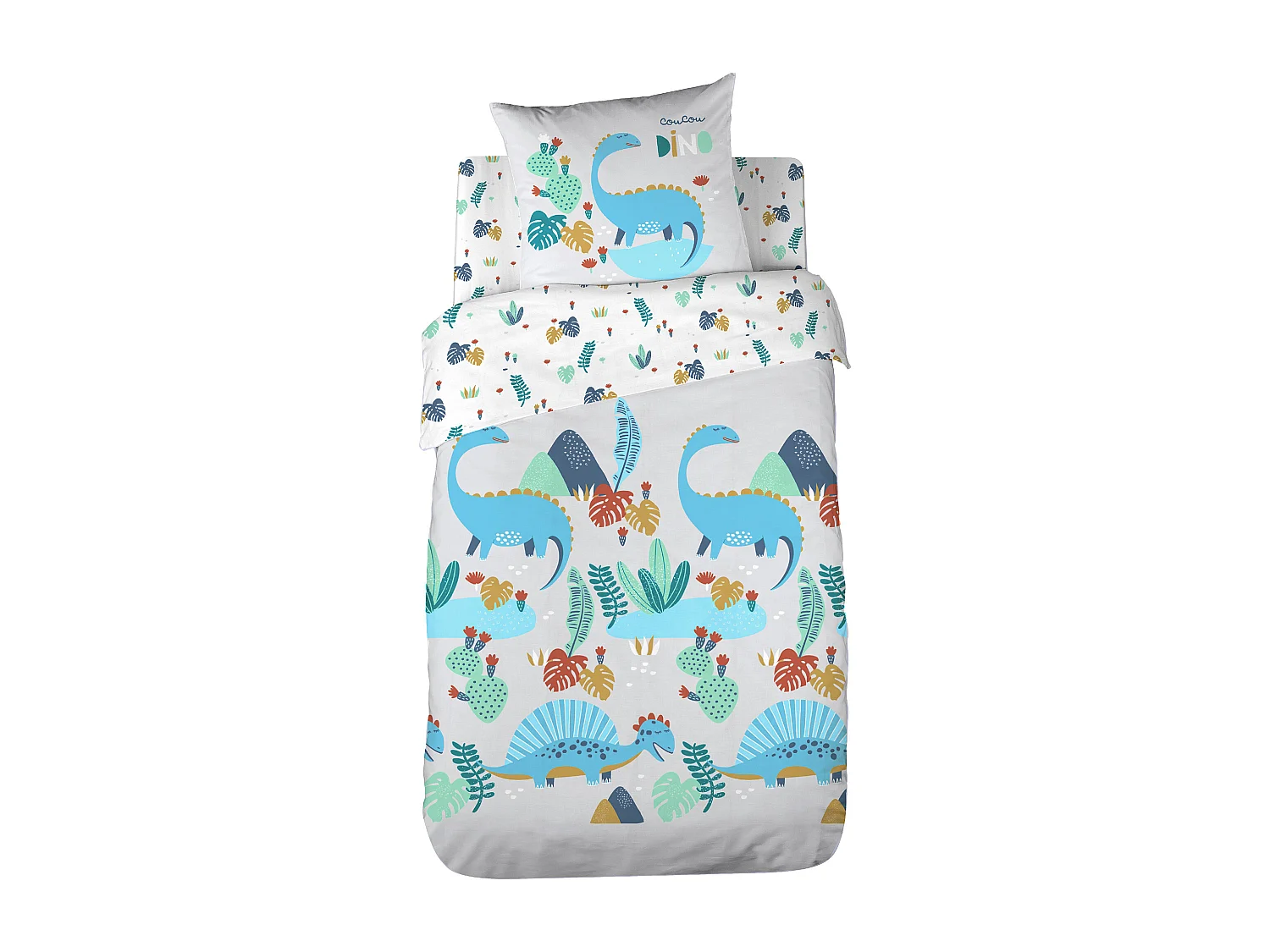 Parure de lit 140x200 cm coton biologique NESSY Vert