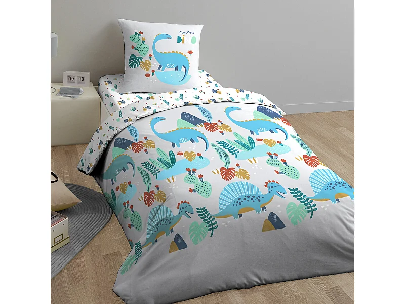 Parure de lit 140x200 cm coton biologique NESSY Vert