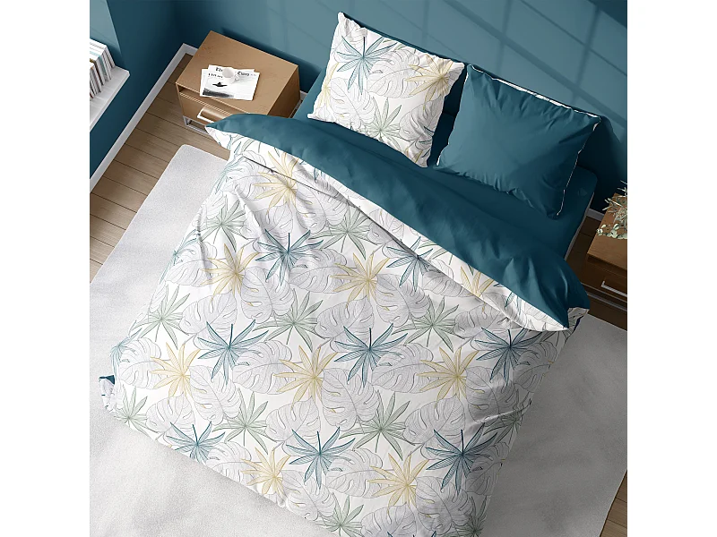 Parure de lit 260x240 cm coton Topcool SILLIE Blanc 3 pièces