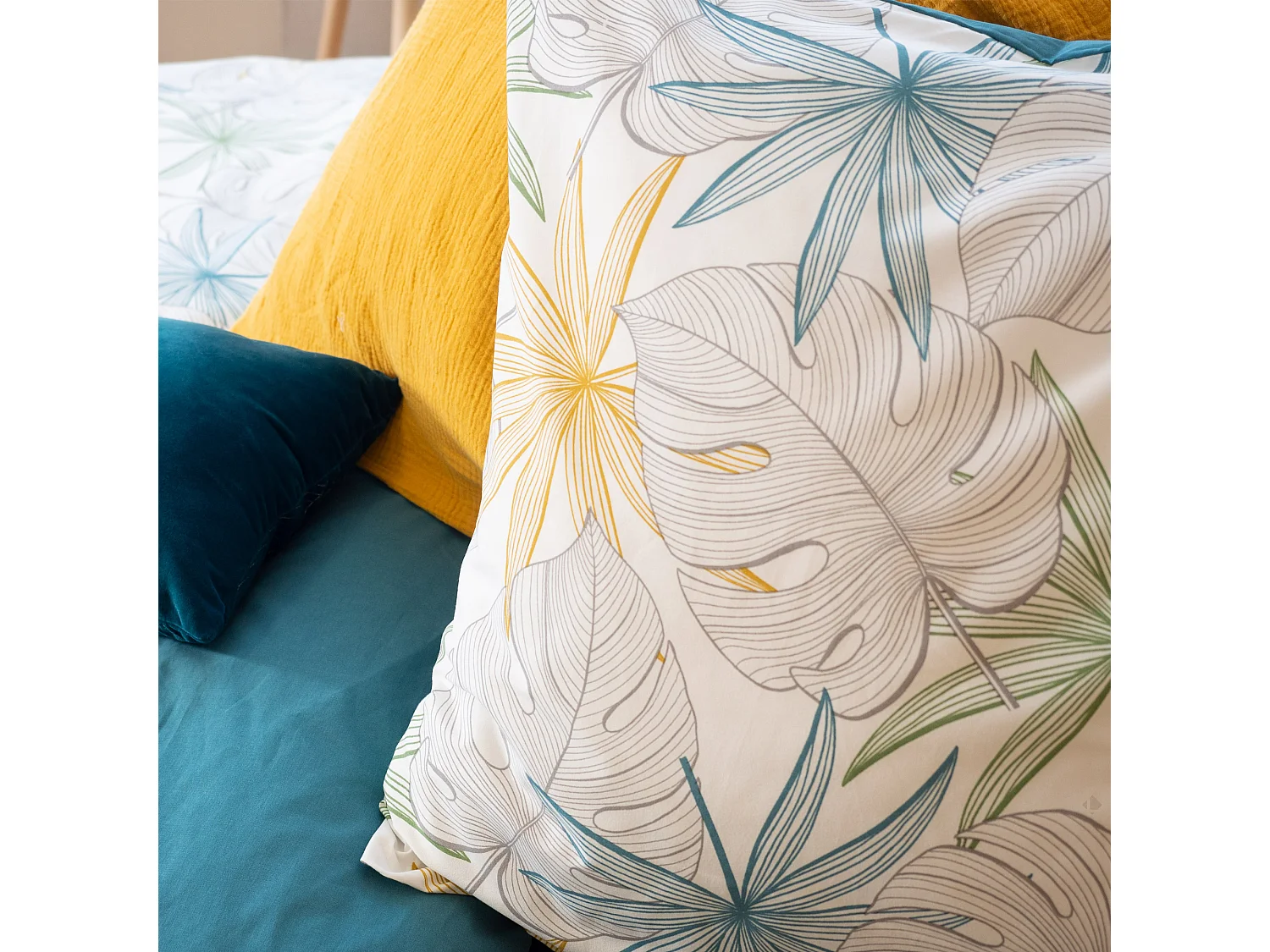 Parure de lit 260x240 cm coton Topcool SILLIE Blanc 3 pièces