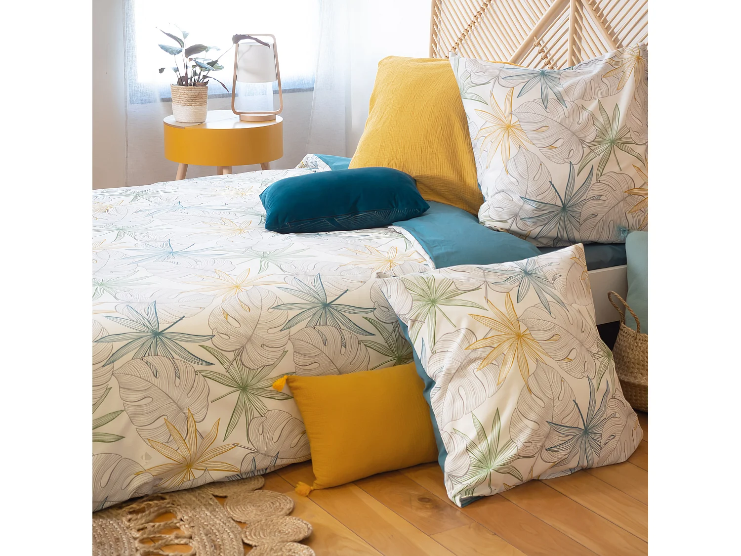 Parure de lit 260x240 cm coton Topcool SILLIE Blanc 3 pièces