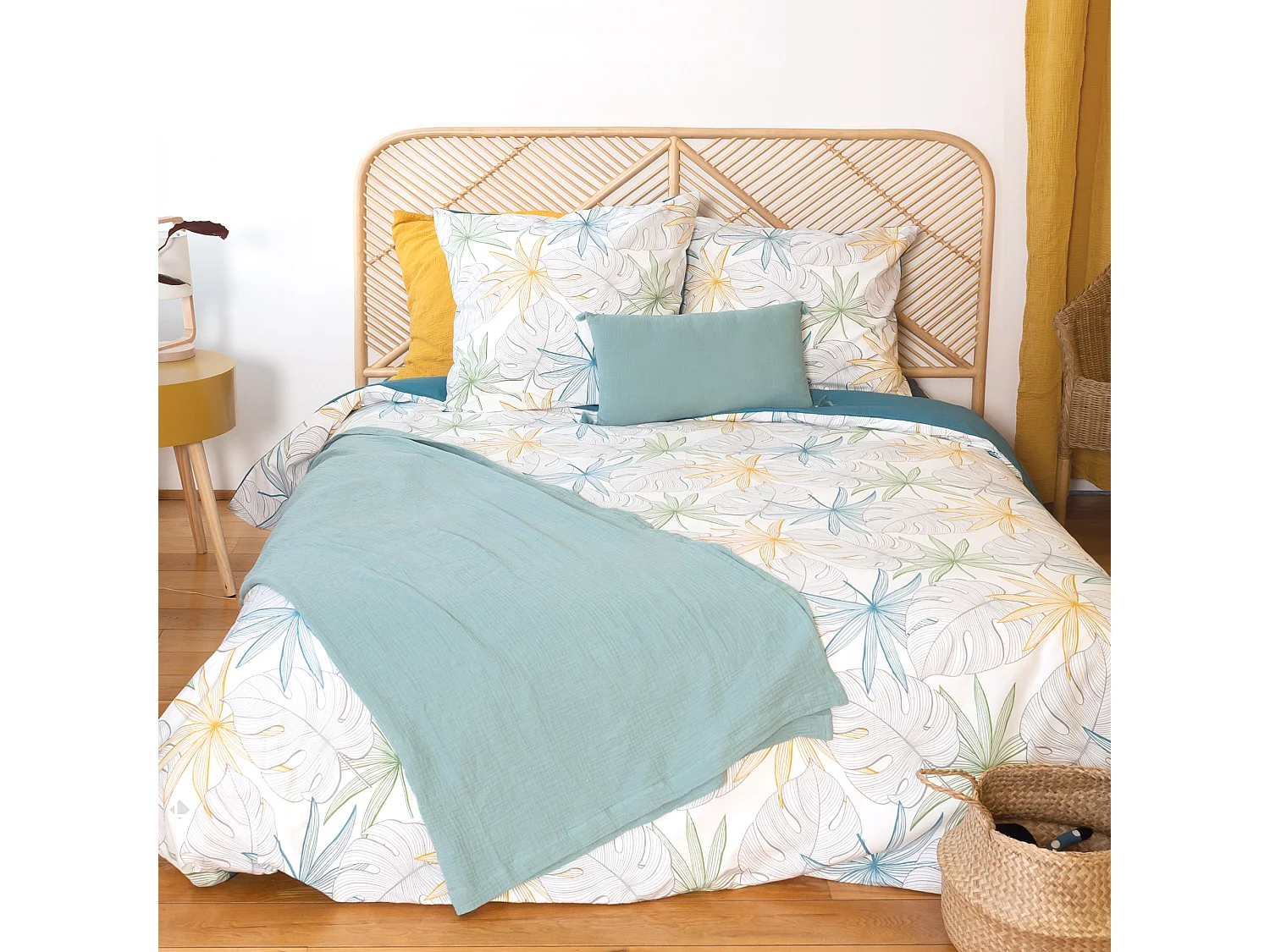 Parure de lit 260x240 cm coton Topcool SILLIE Blanc 3 pièces