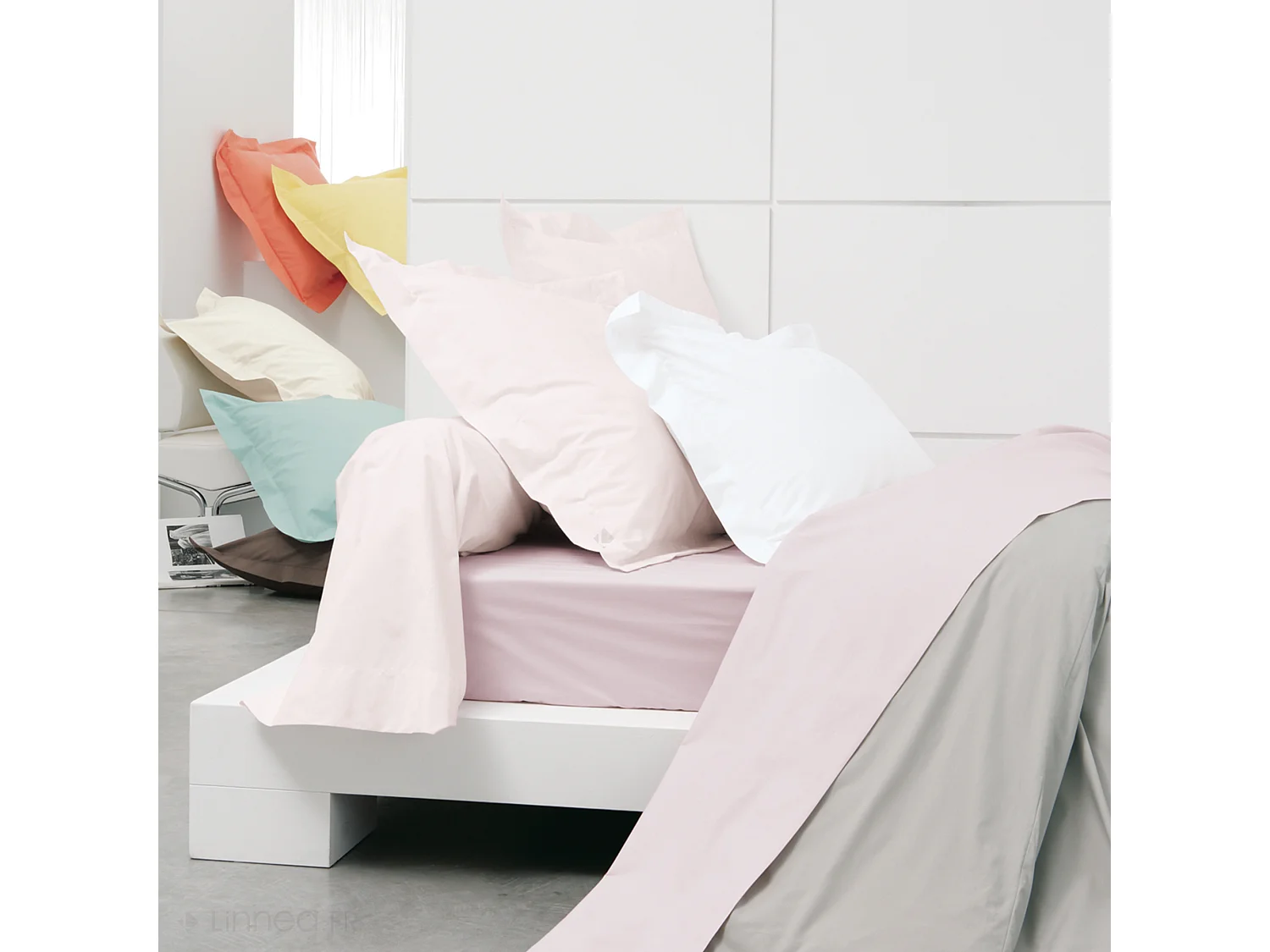 Taie d'oreiller uni 65x65 cm pur percale PRIMO Blanc