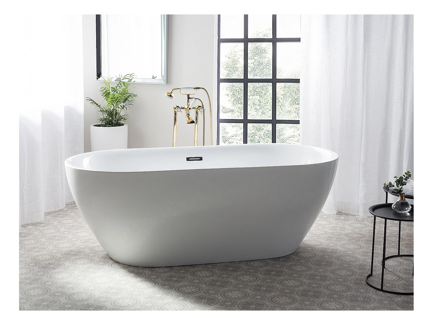 Badewannenarmatur freistehend retro gold Hebbe