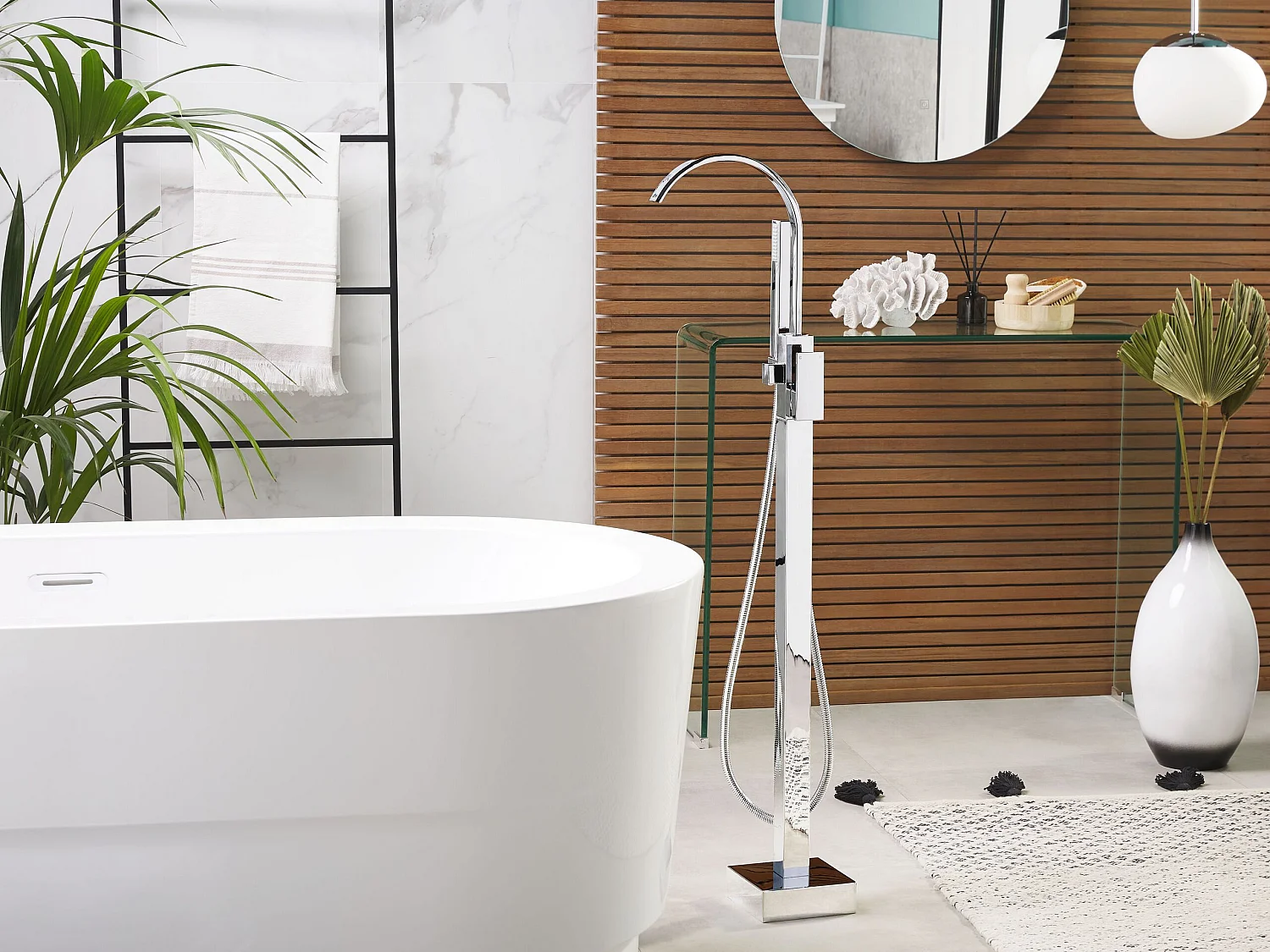 Robinet de baignoire autoportante RIBBON Argenté