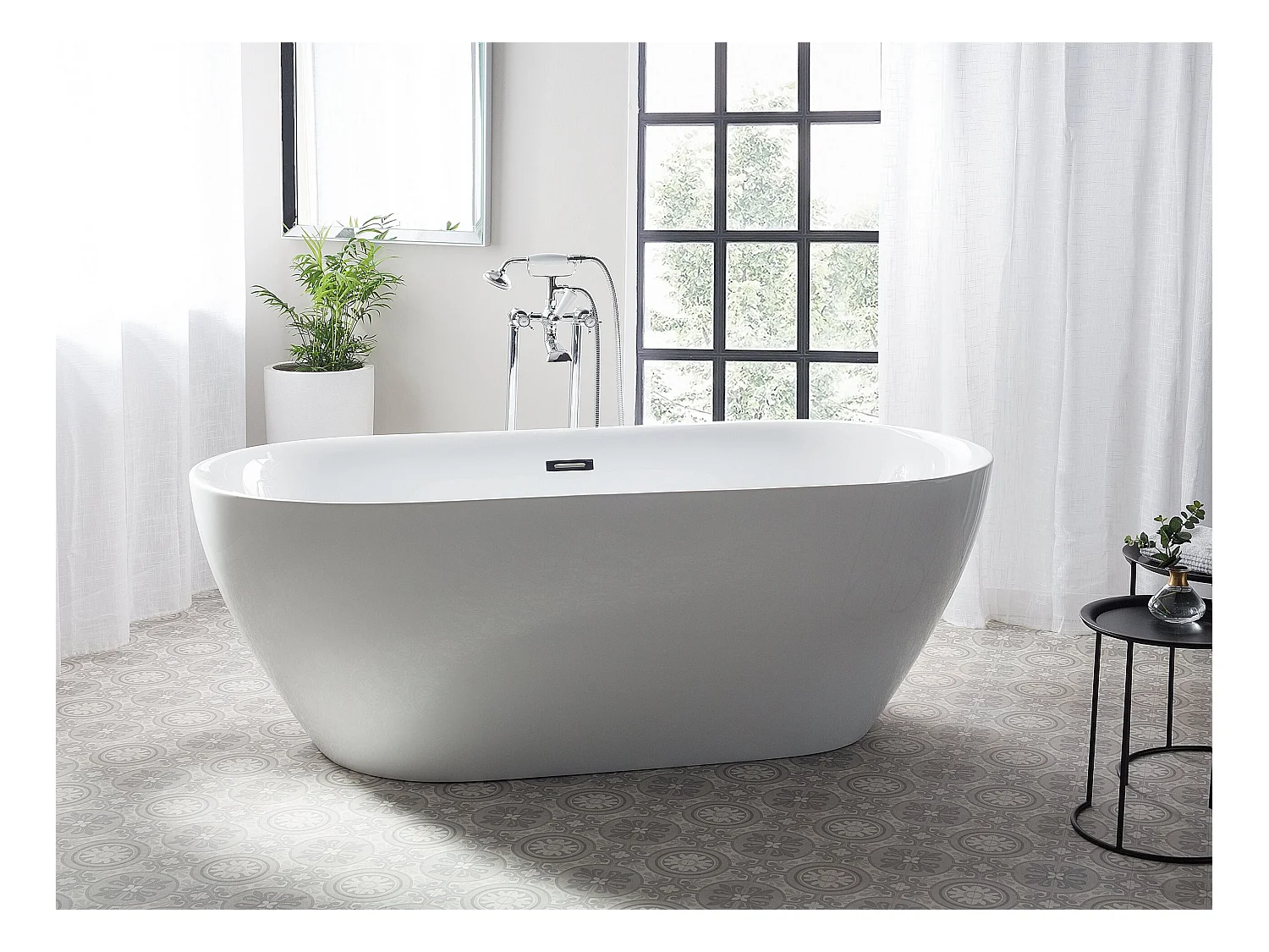 Bateria wannowa wolnostojąca HEBBE Srebrny