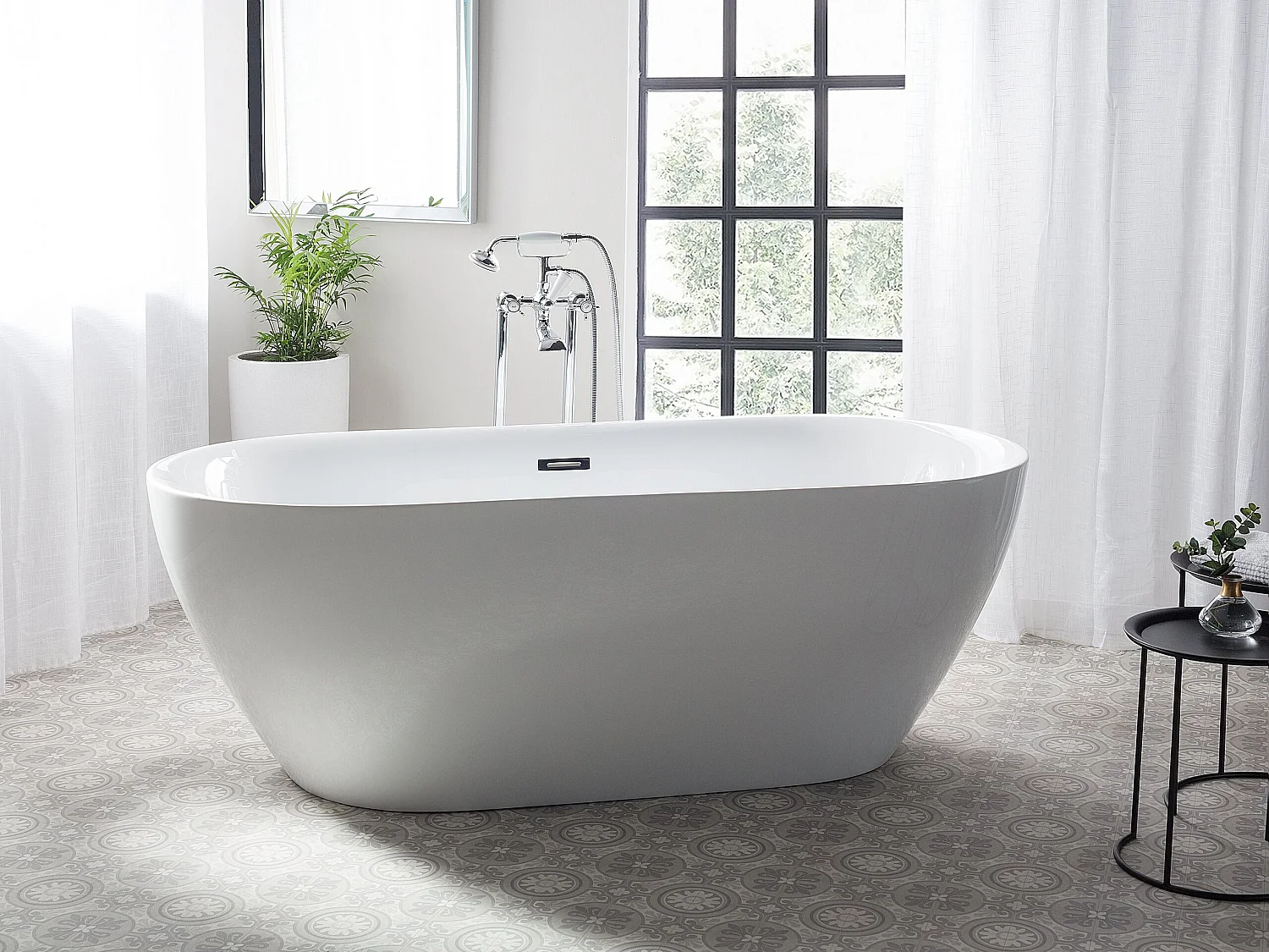 Robinet de baignoire autoportante HEBBE Argenté