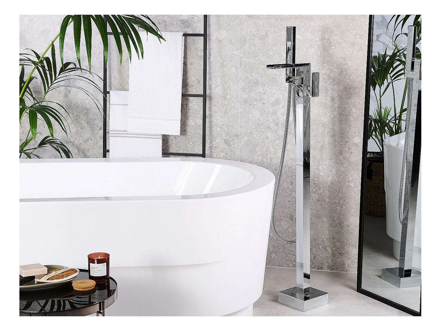 Bateria wannowa wolnostojąca BOYOMA Srebrny