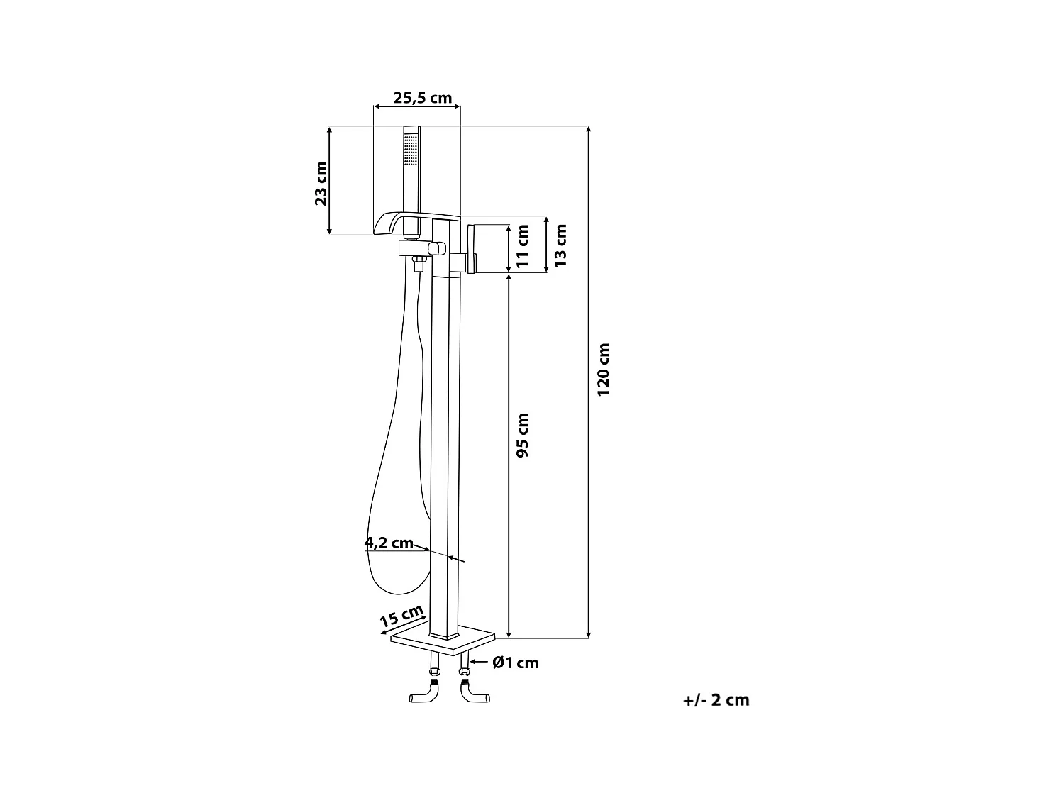 Robinet de baignoire autoportante NIAGARA Noir