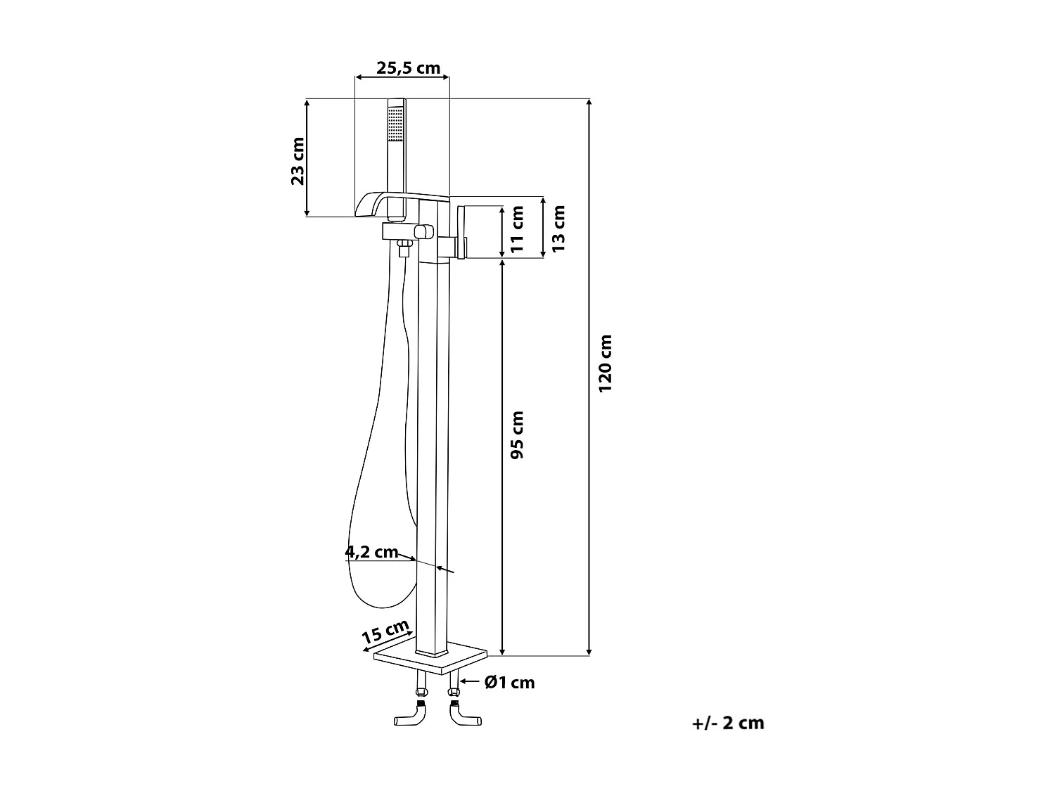 Rubinetteria per vasca da bagno freestanding NIAGARA Nero