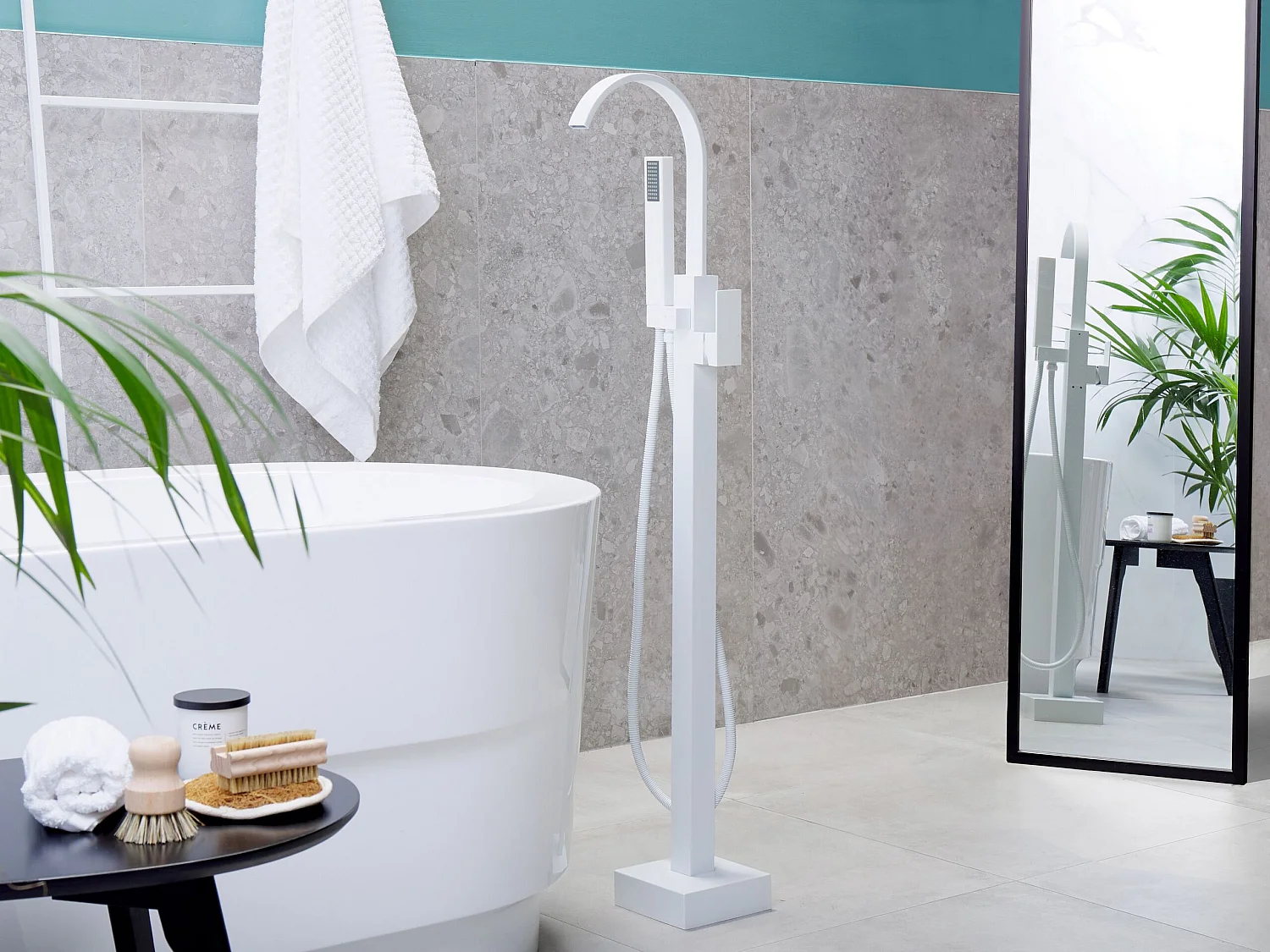 Vrijstaande badkraan RIBBON Wit