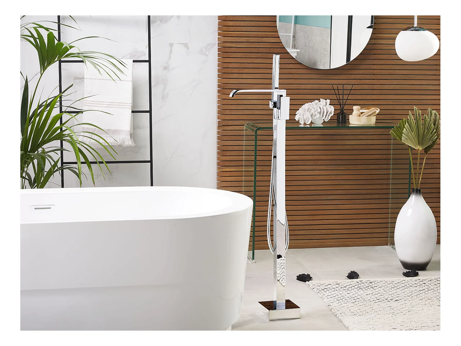 Rubinetteria per vasca da bagno freestanding NIAGARA Argento