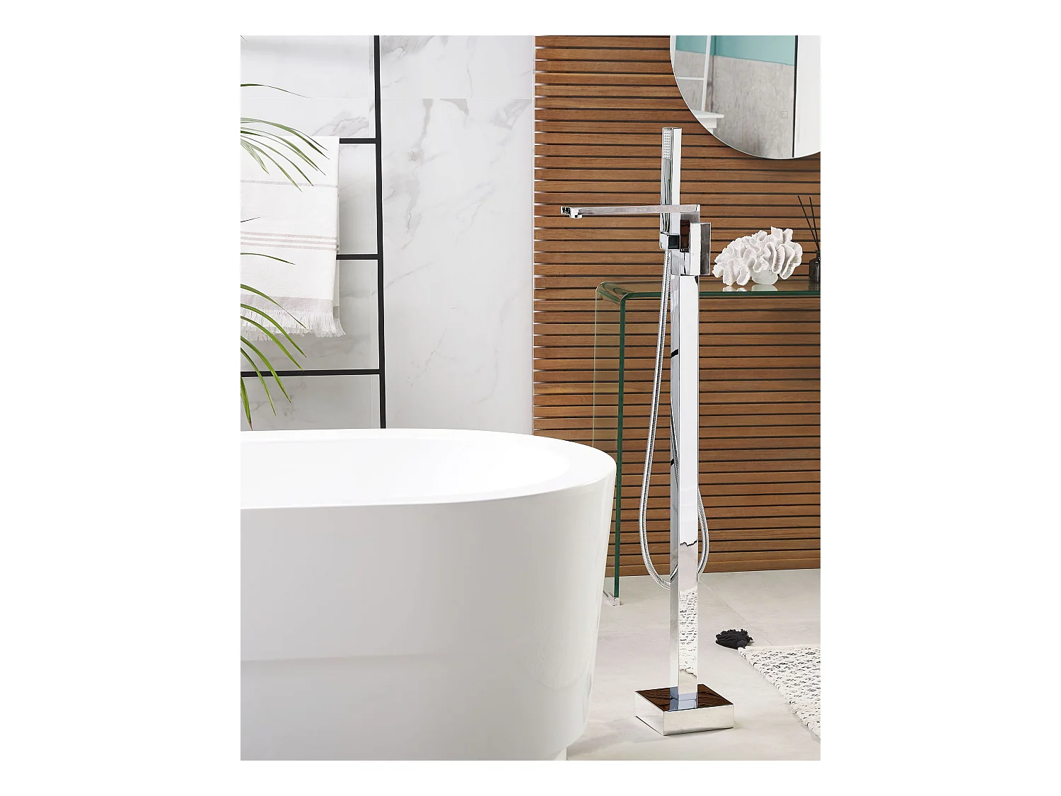 Bateria wannowa wolnostojąca DELLA Srebrny