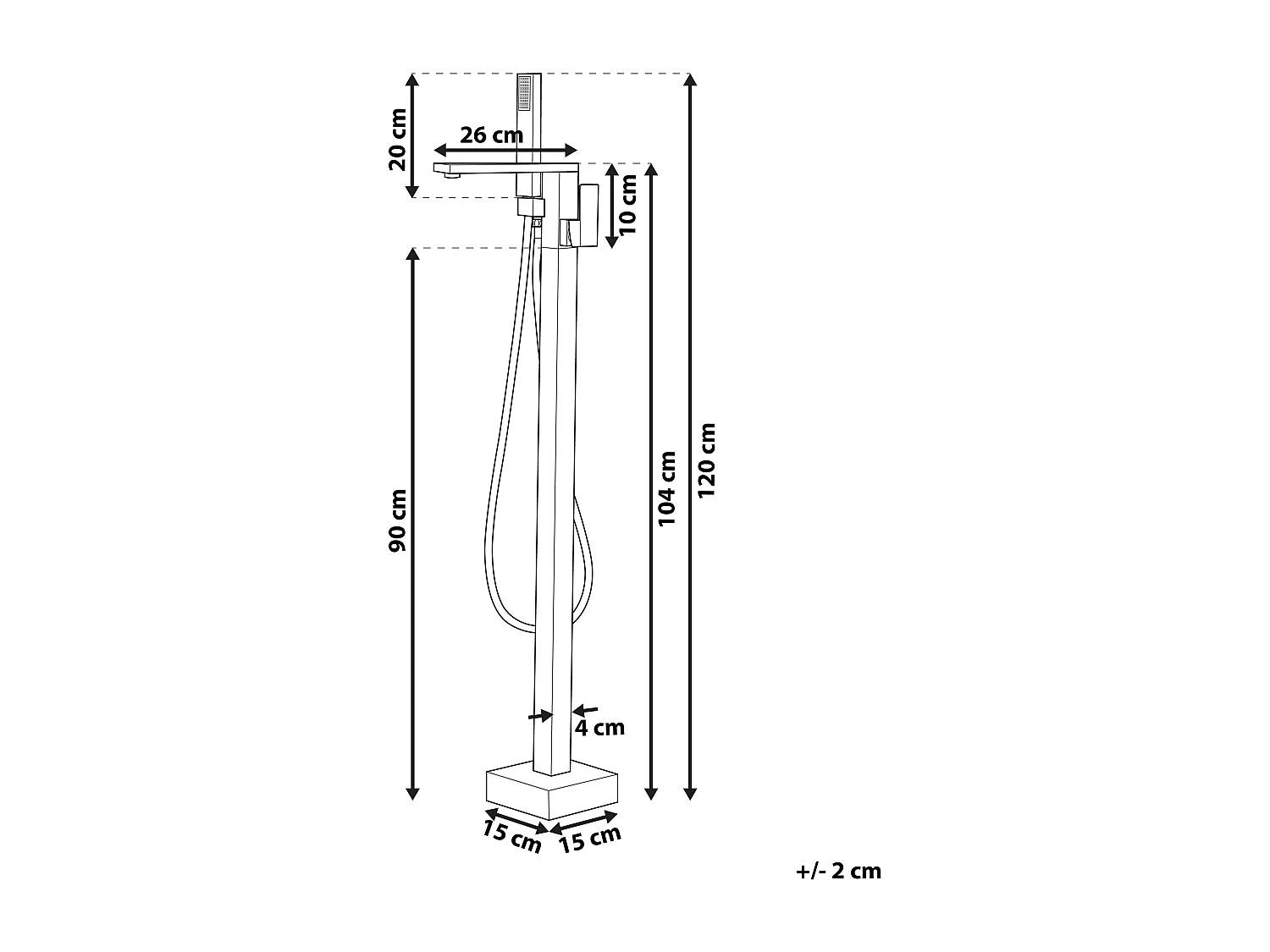 Vrijstaande badkraan DELLA Zilver