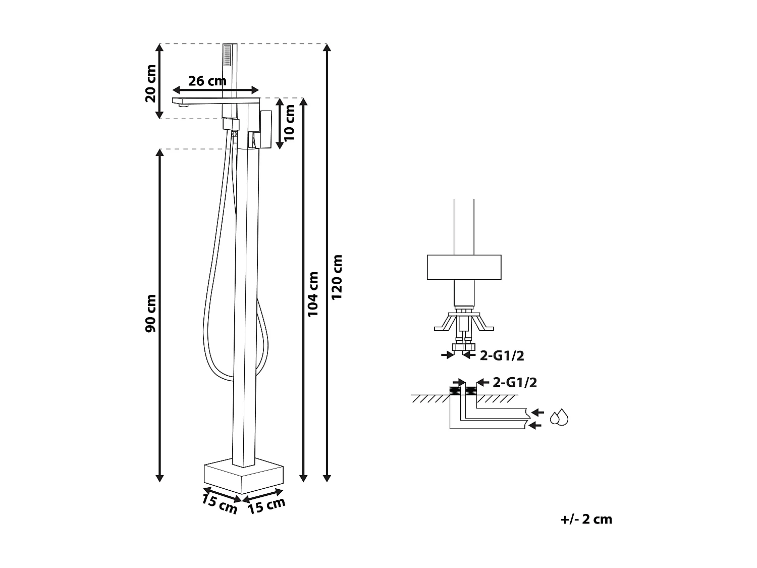 Armatur Freistehend Messing Kunststoff gold Elegant Futuristisch Ästhetisch