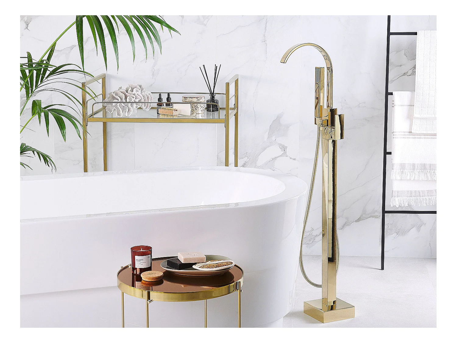 Vrijstaande badkraan RIBBON Goud