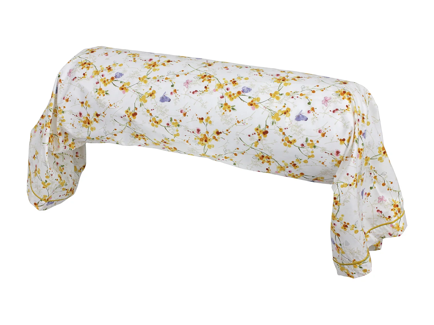 Taie de traversin 240x43 cm percale coton BEL AMOUR jaune