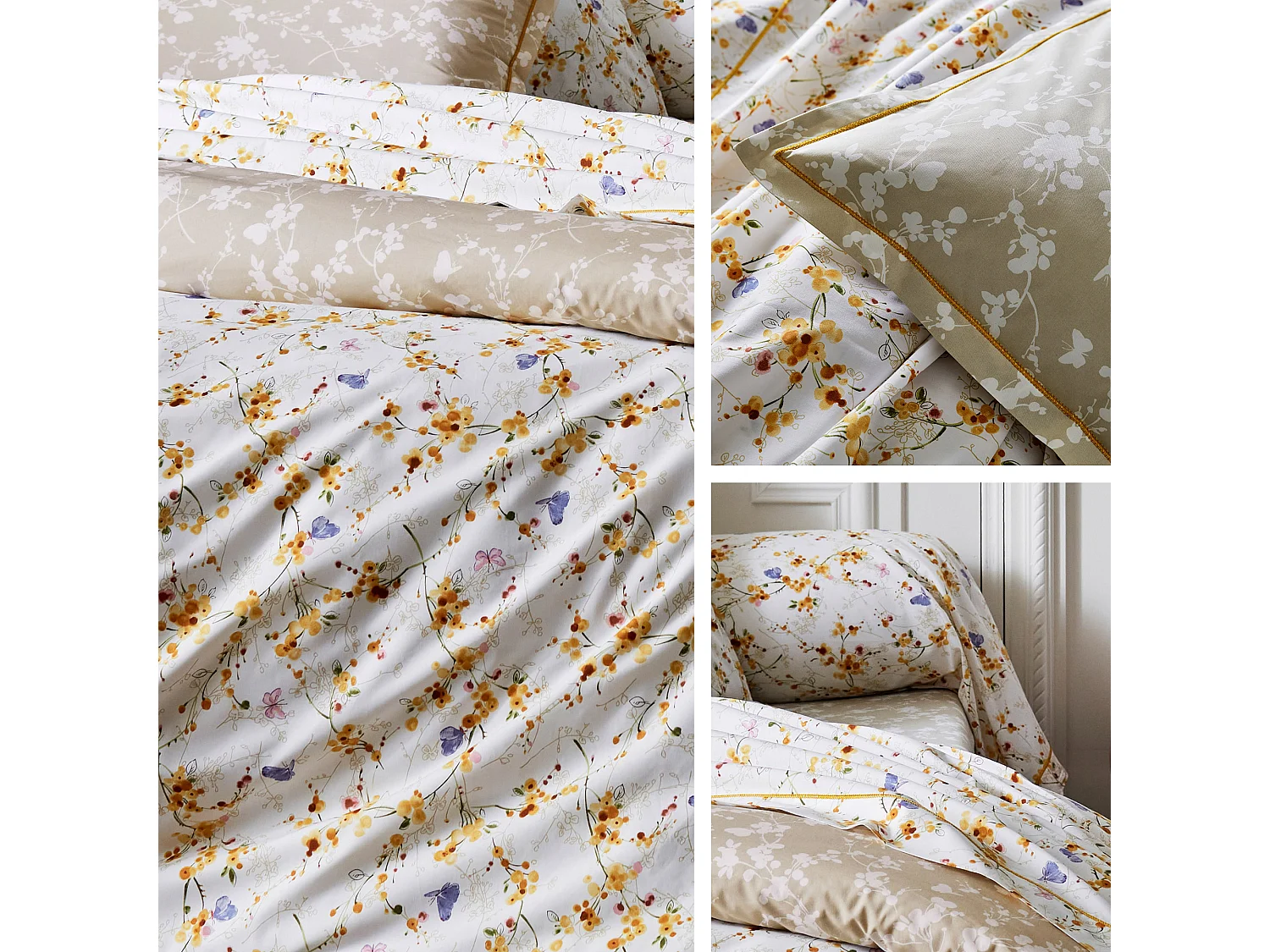 Taie de traversin 240x43 cm percale coton BEL AMOUR jaune