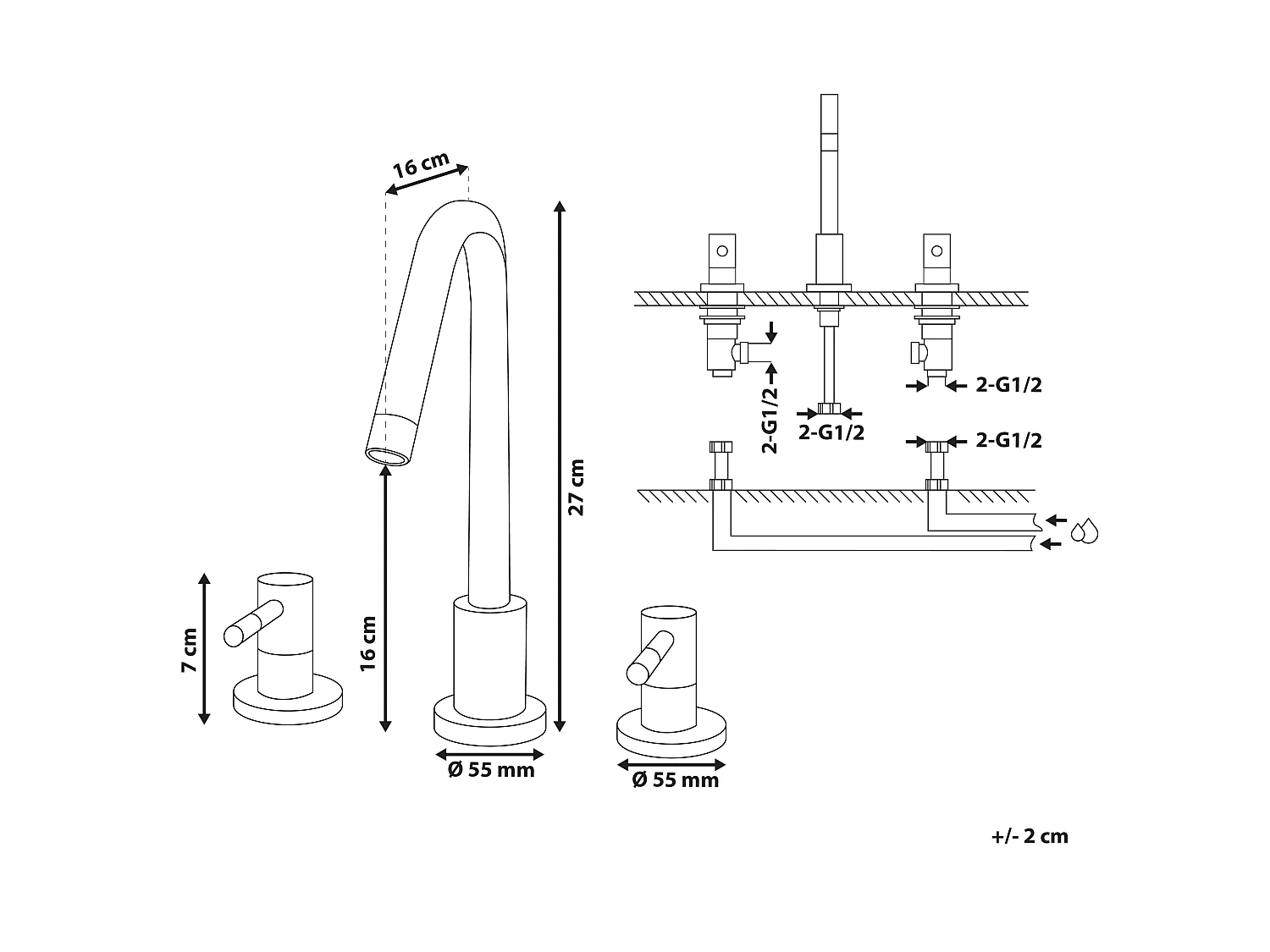 Basin Mixer Tap SIPI Brass Silver