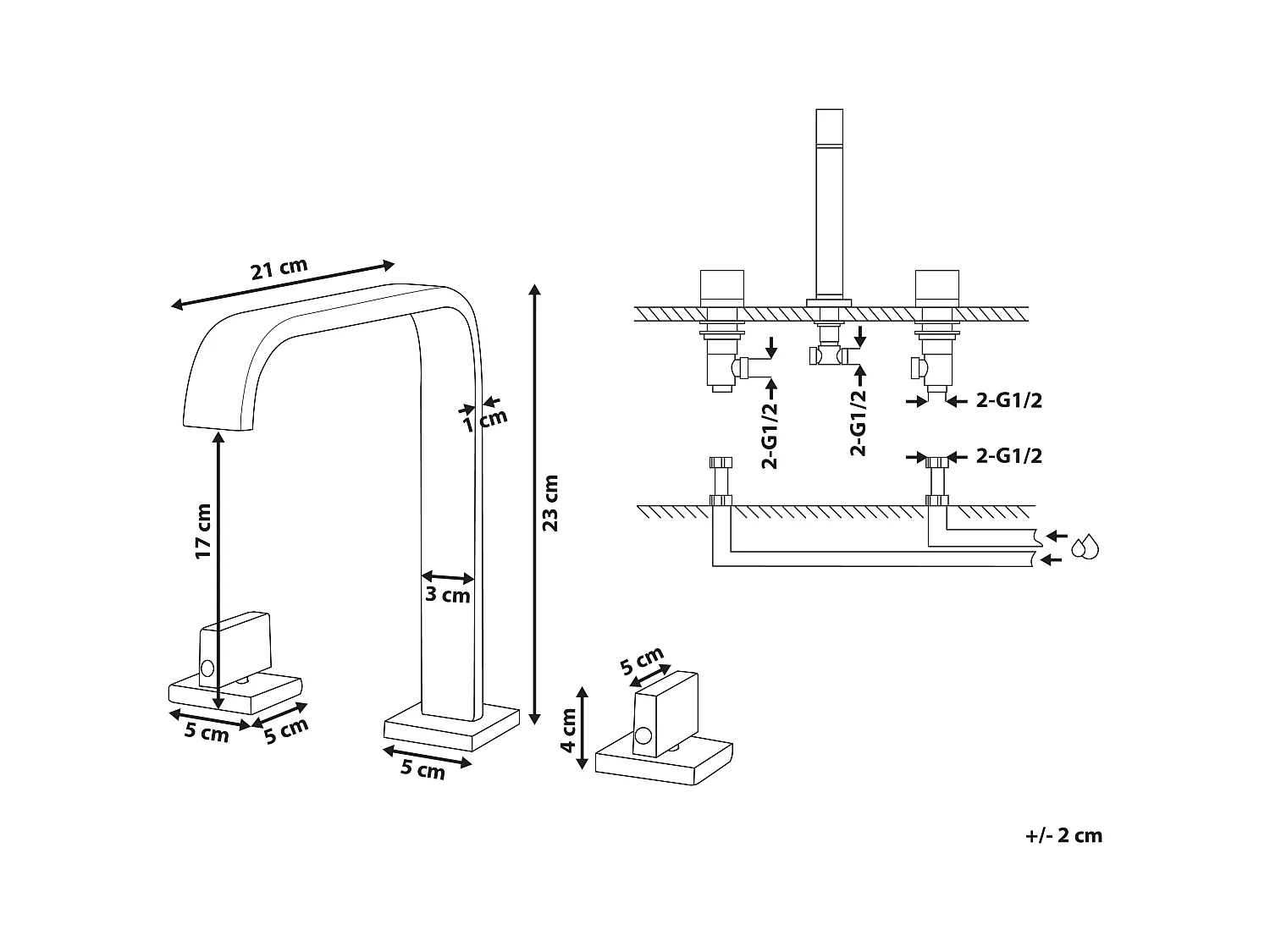Rubinetteria per lavabo KAGERA Oro