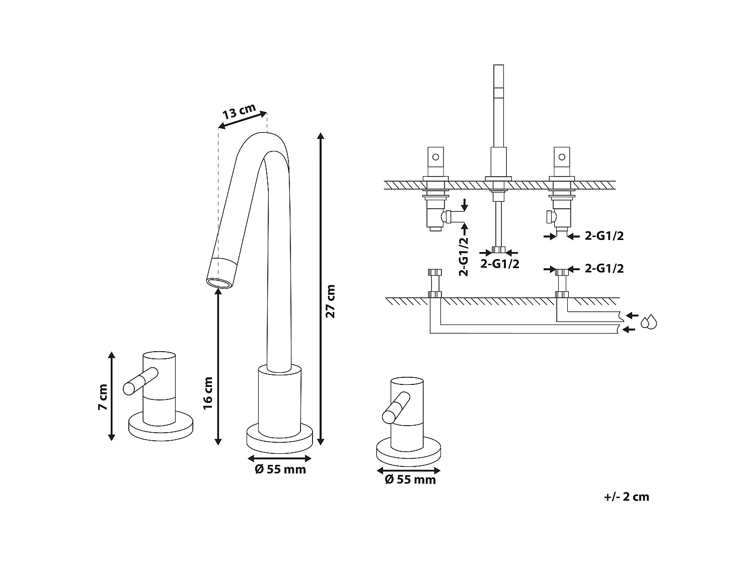 Torneira do lavatório KALAMBO Dourado