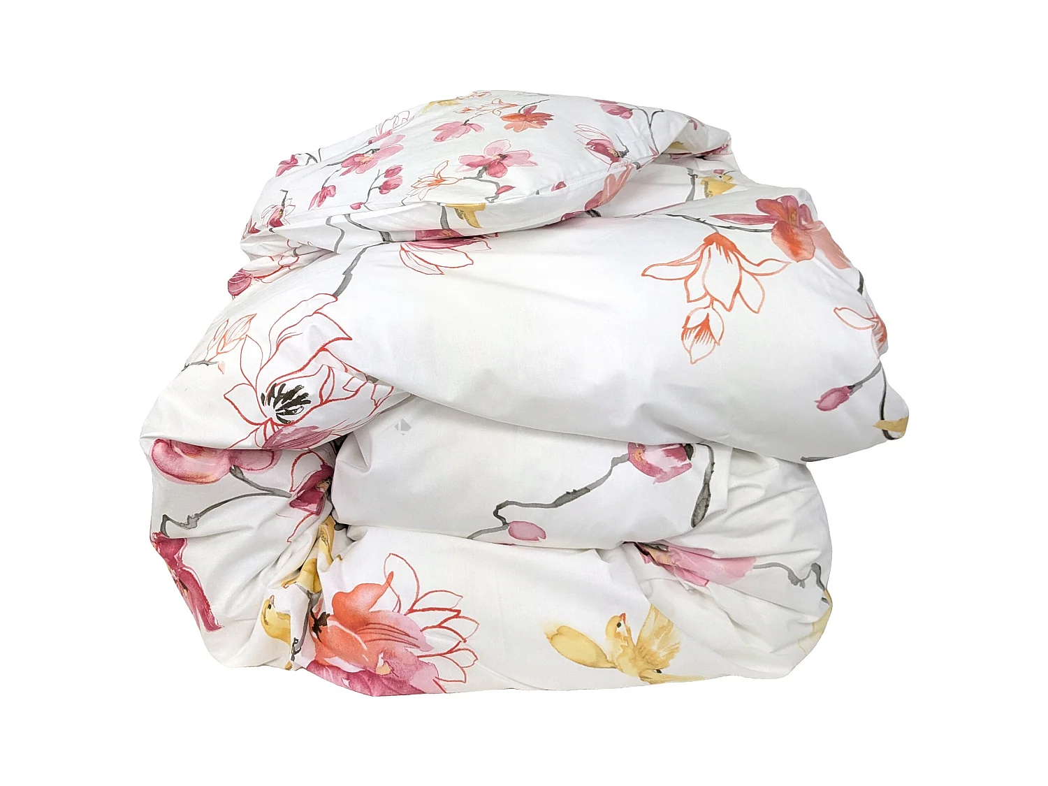 Housse de couette 140x200 cm percale coton ELISA Rose