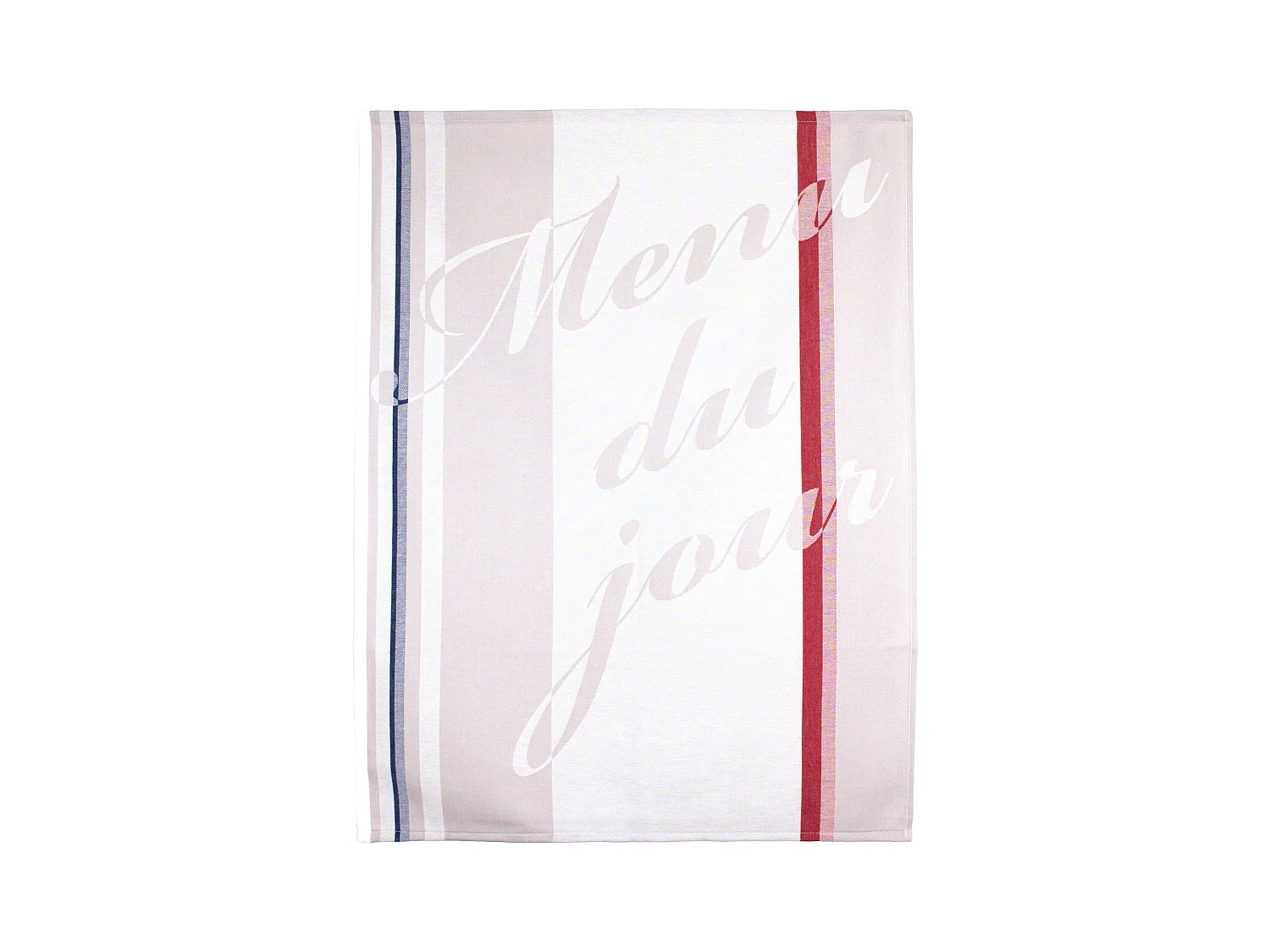 Torchon de cuisine jacquard 60x77cm Marianne Ecru et Blanc