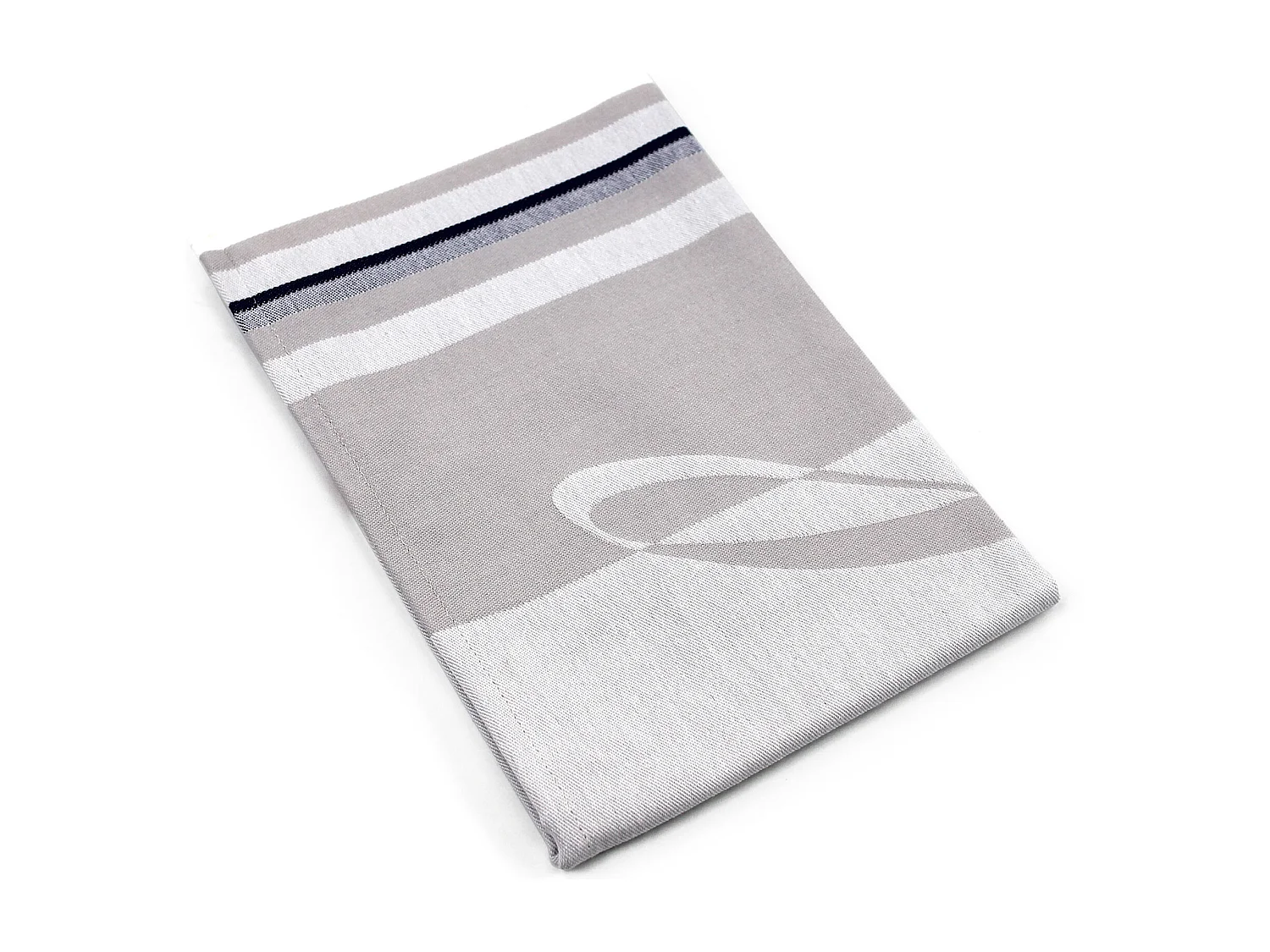 Torchon de cuisine jacquard 60x77cm Marianne Ecru et Blanc