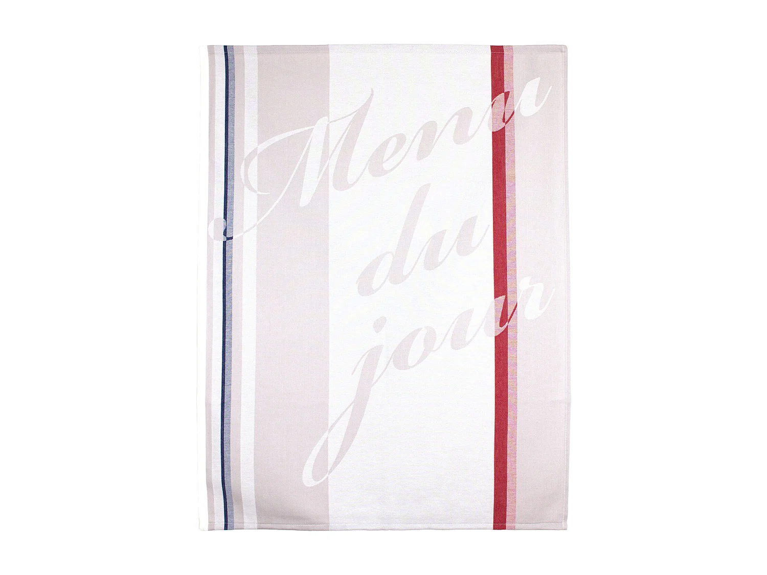 Torchon de cuisine jacquard 60x77 cm Marianne Ecru et Blanc