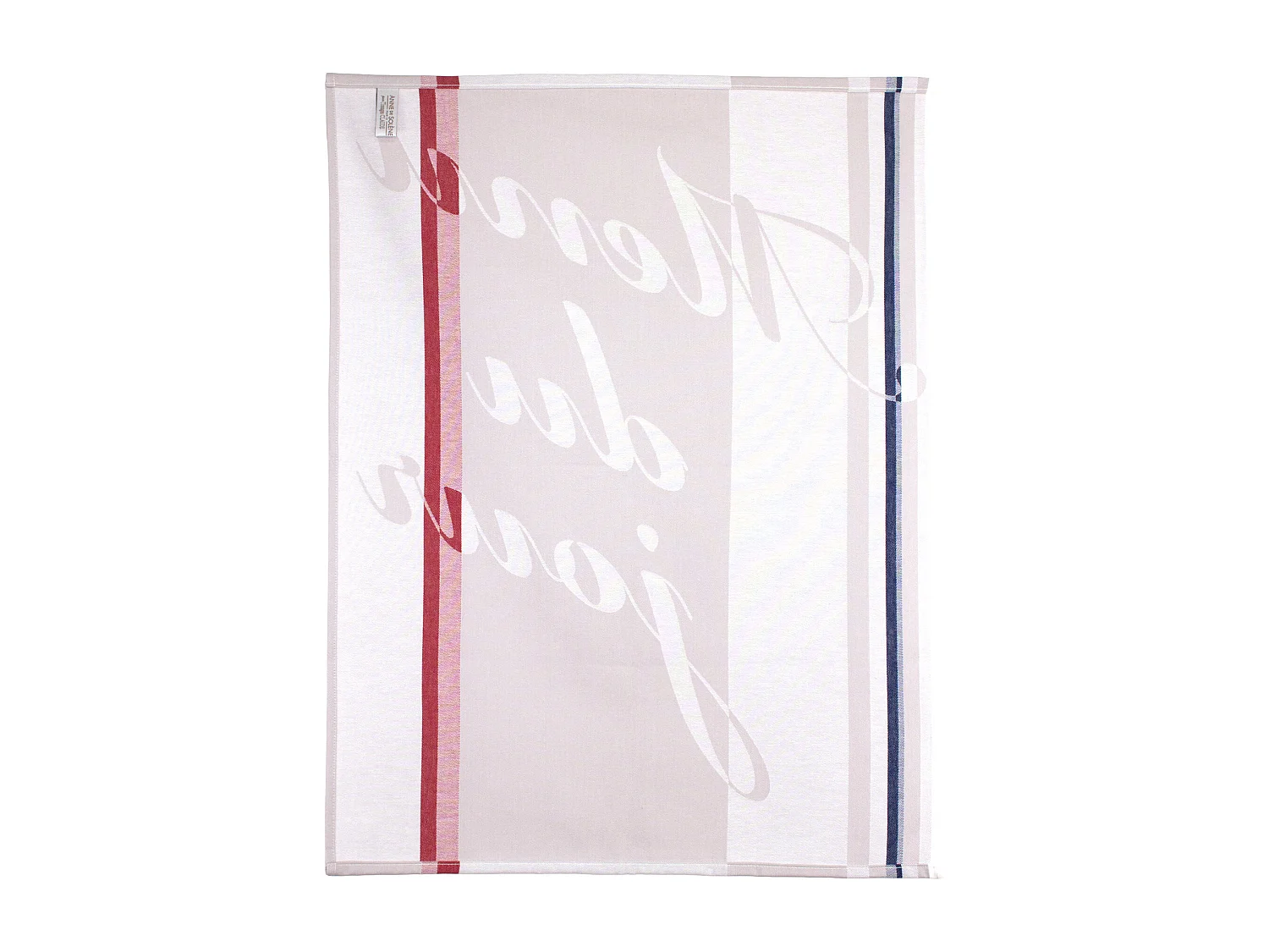 Torchon de cuisine jacquard 60x77 cm Marianne Ecru et Blanc
