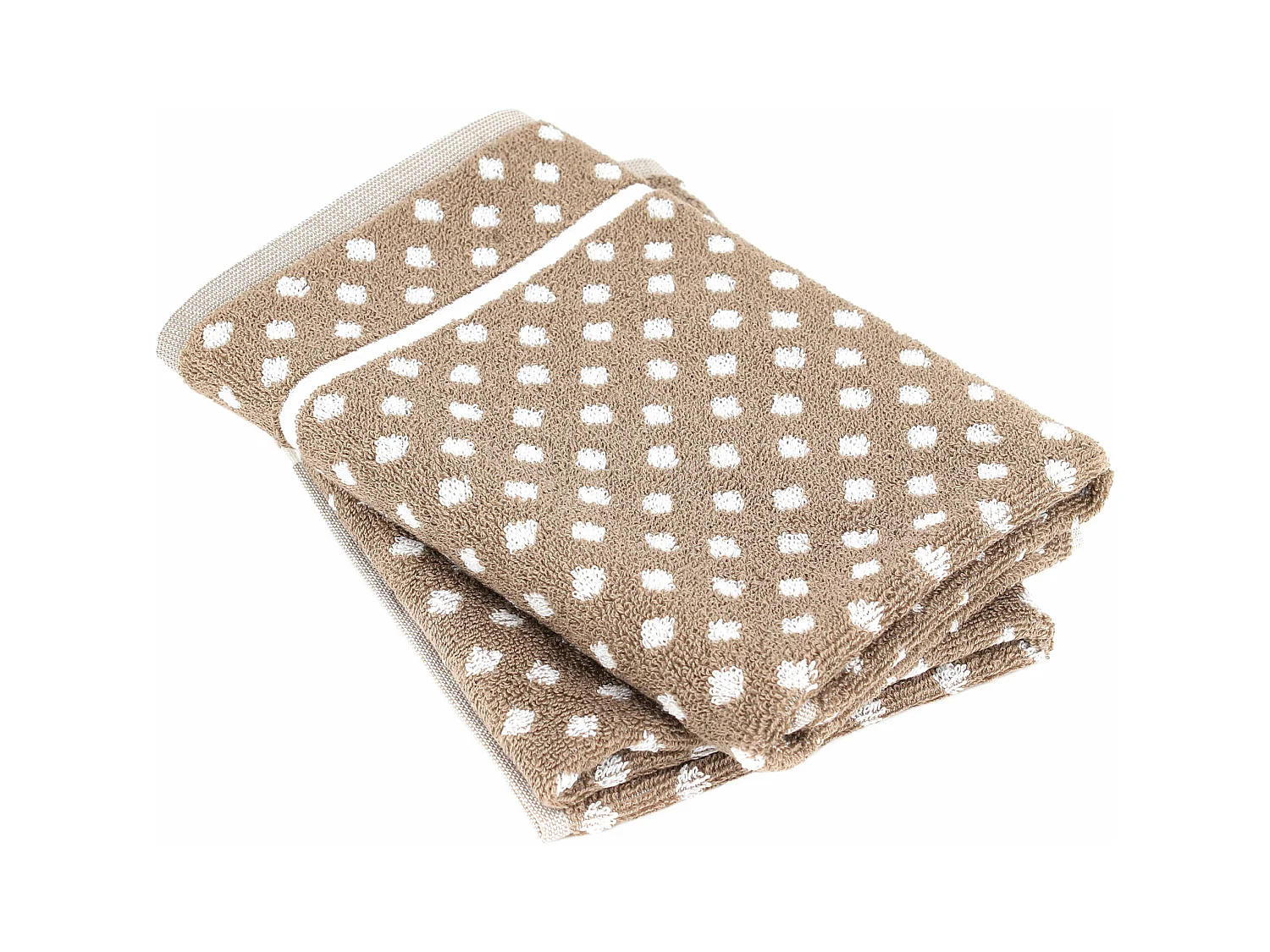 Lot de 2 torchons de cuisine éponge 50x50 cm DOTS marron