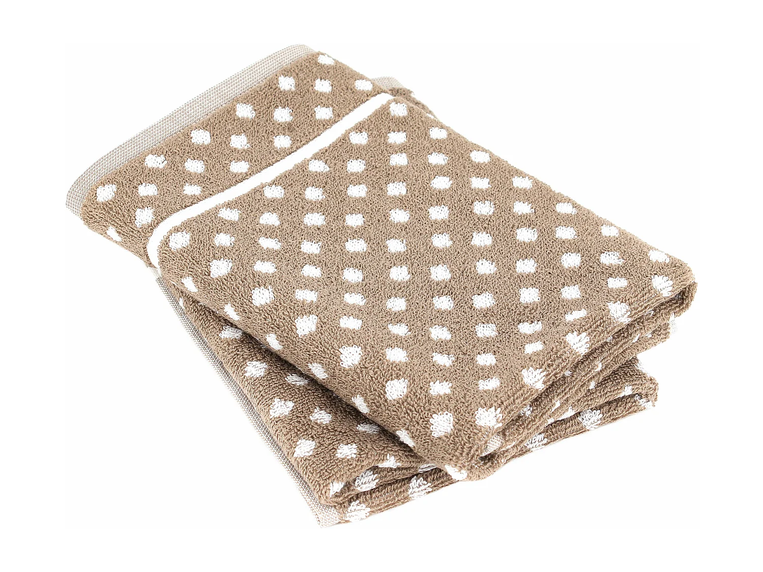 Lot de 2 torchons de cuisine éponge 50x50 cm DOTS marron