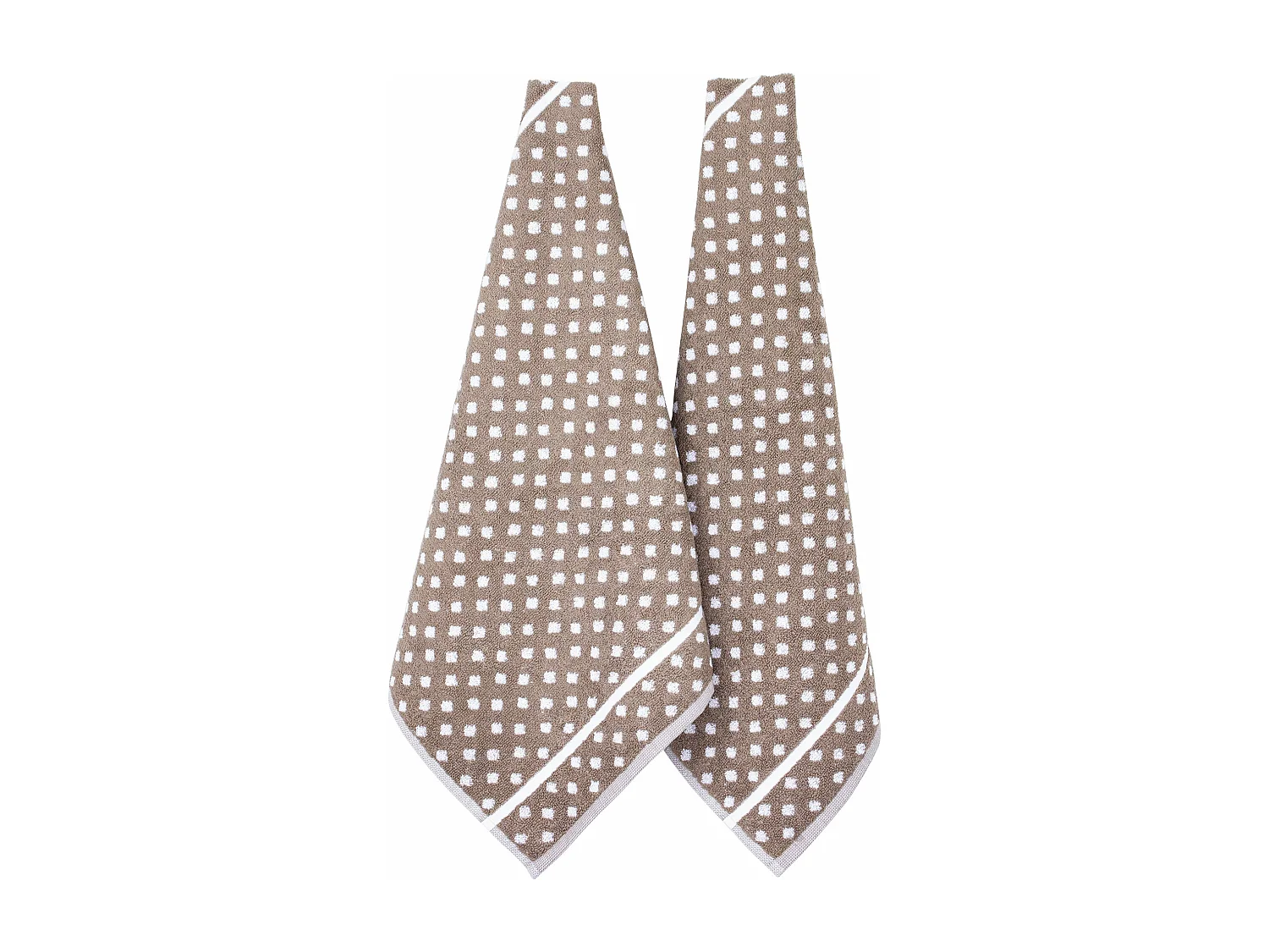 Lot de 2 torchons de cuisine éponge 50x50 cm DOTS marron