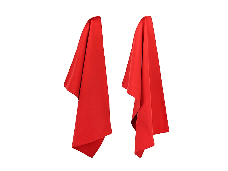 Lot de 2 torchons de cuisine 50x70 cm toile PURE KITCHEN TEA TOWEL Rouge
