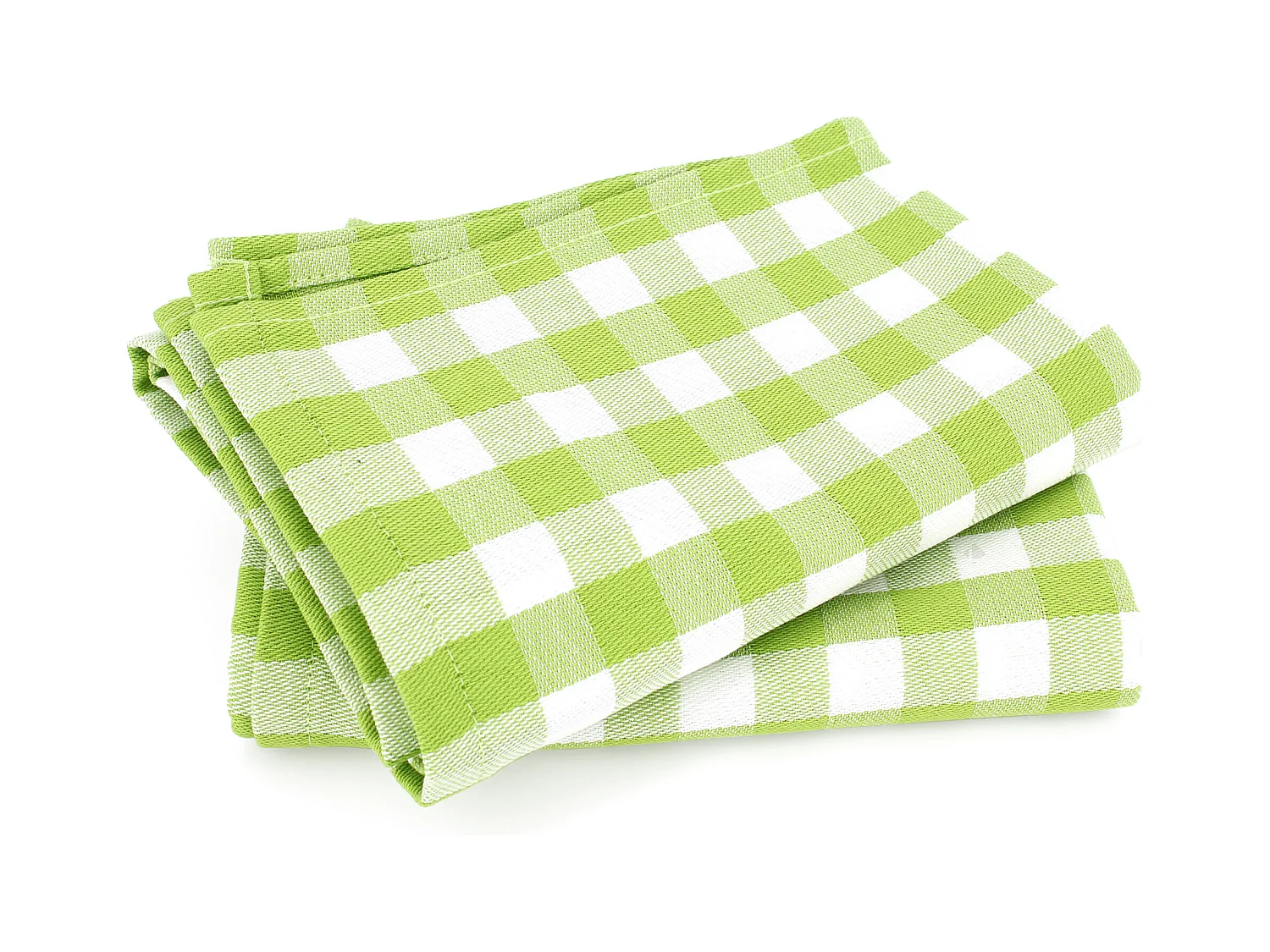 Lot de 2 torchons de cuisine toile 50x70 cm SQUARES VICHY vert pistache