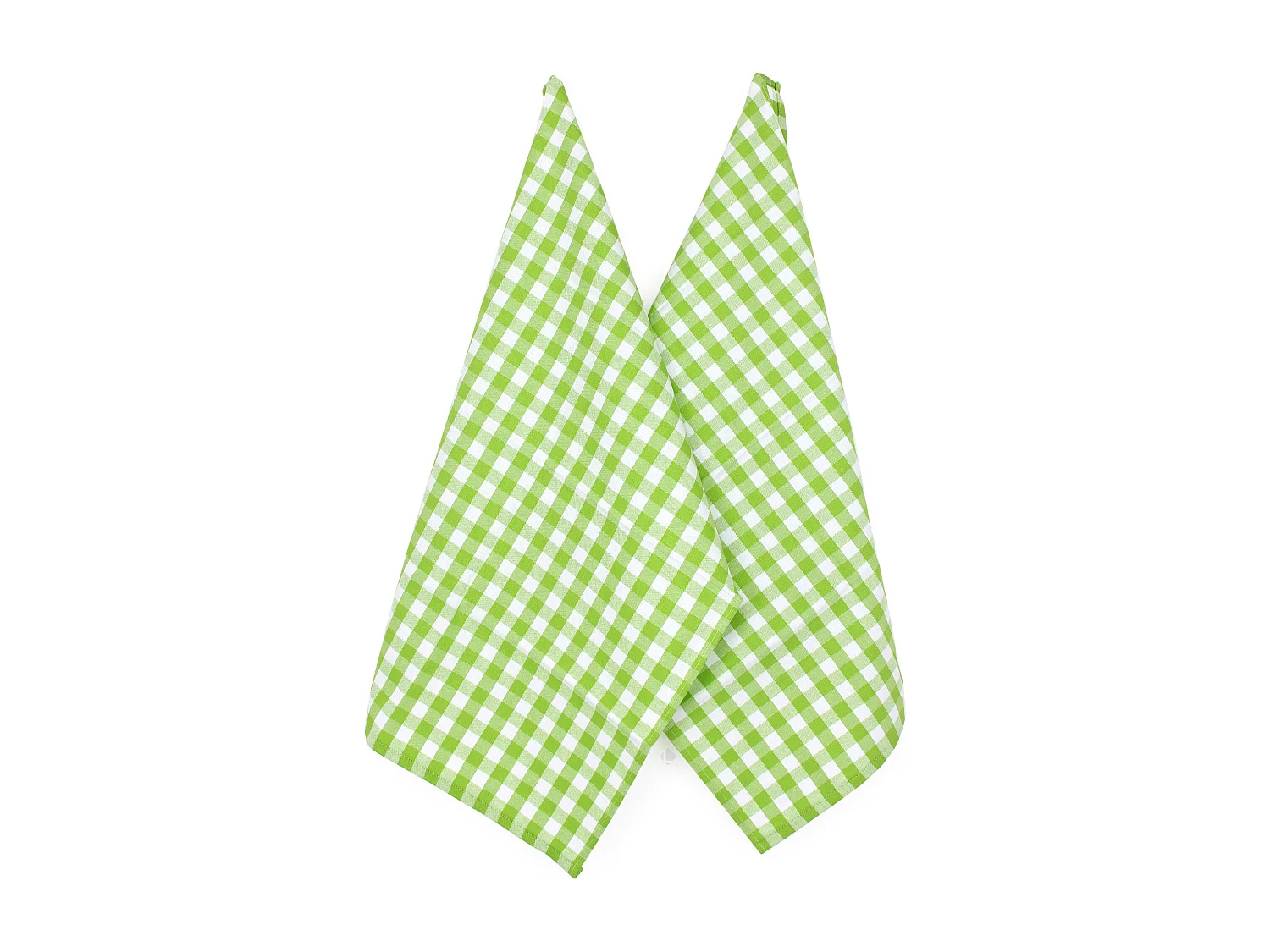 Lot de 2 torchons de cuisine toile 50x70 cm SQUARES VICHY vert pistache