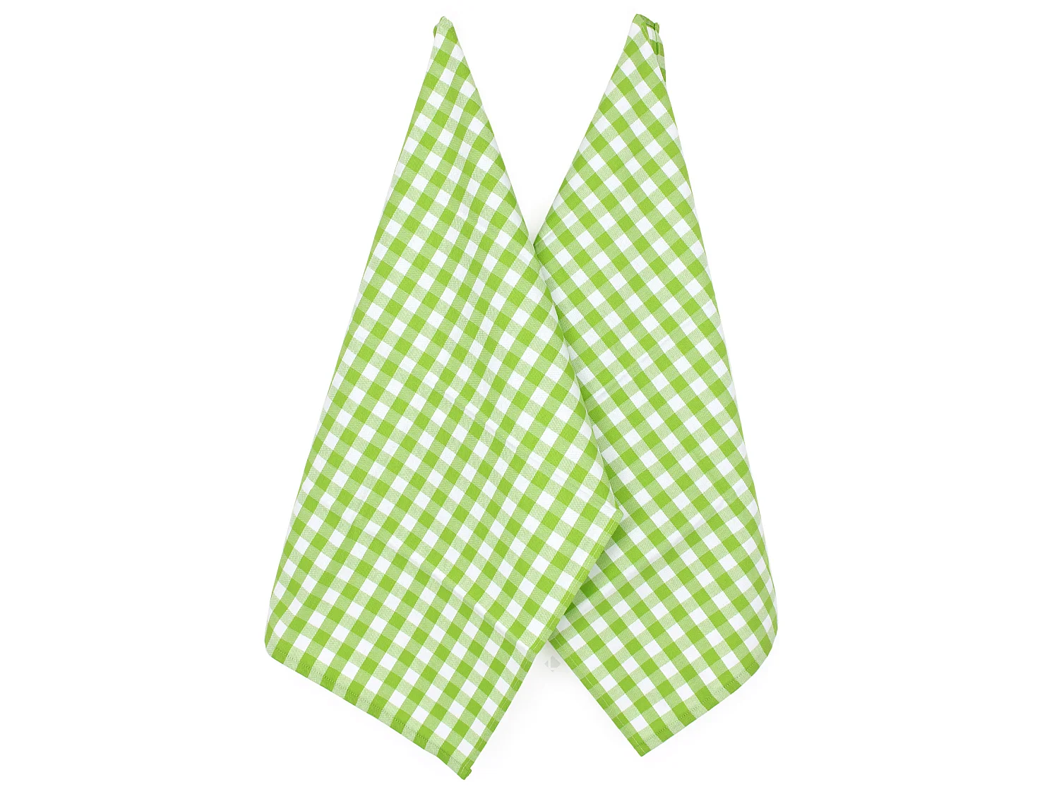 Lot de 2 torchons de cuisine toile 50x70 cm SQUARES VICHY vert pistache