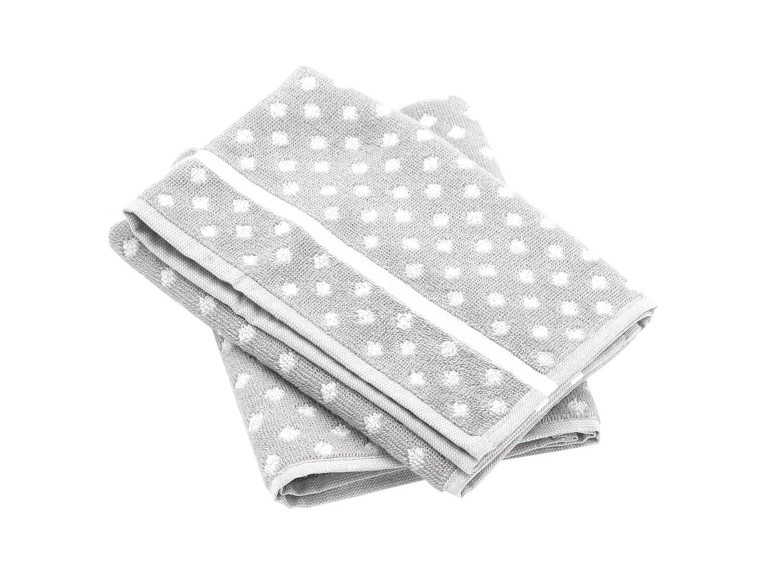 Lot de 2 torchons de cuisine éponge 50x50 cm DOTS gris