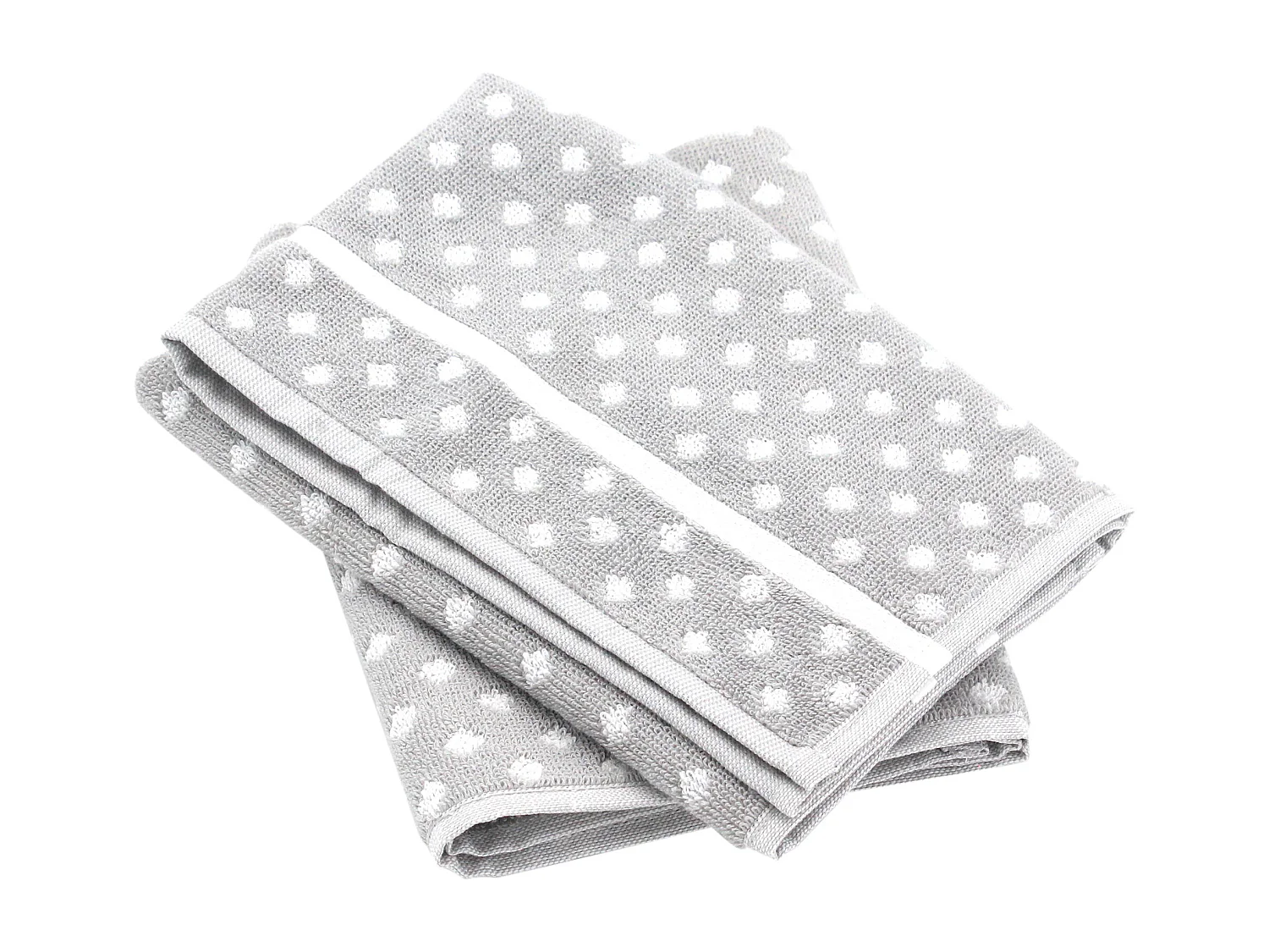 Lot de 2 torchons de cuisine éponge 50x50 cm DOTS gris
