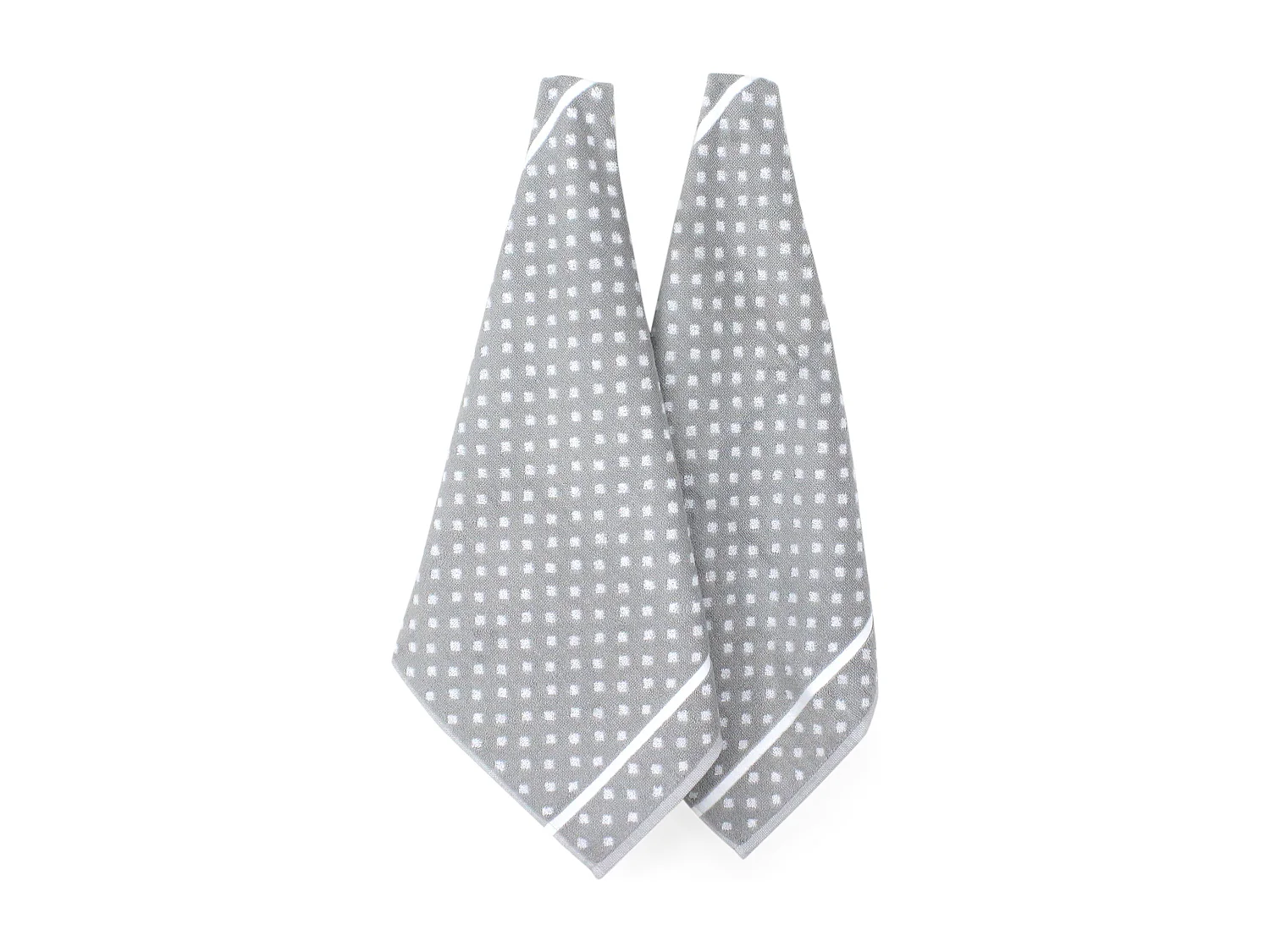 Lot de 2 torchons de cuisine éponge 50x50 cm DOTS gris