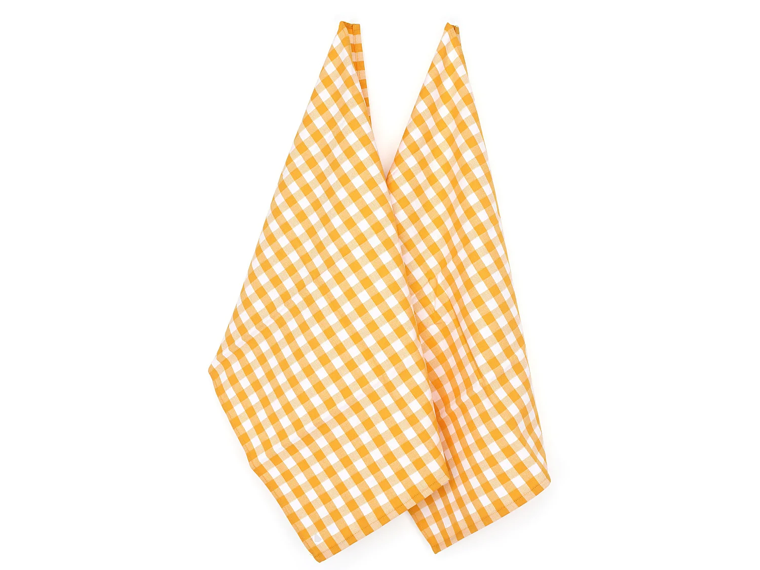 Lot de 2 torchons de cuisine toile 50x70 cm SQUARES VICHY jaune
