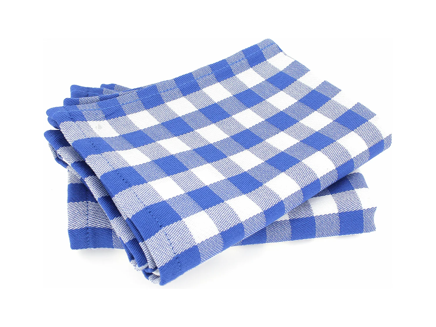 Lot de 2 torchons de cuisine toile 50x70 cm SQUARES VICHY bleu Ultramar