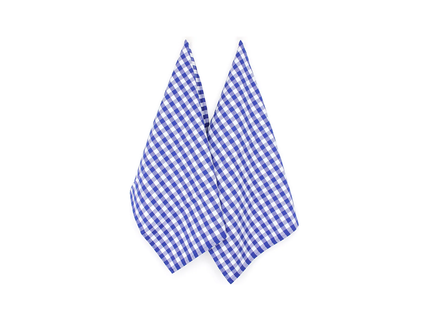 Lot de 2 torchons de cuisine toile 50x70 cm SQUARES VICHY bleu Ultramar