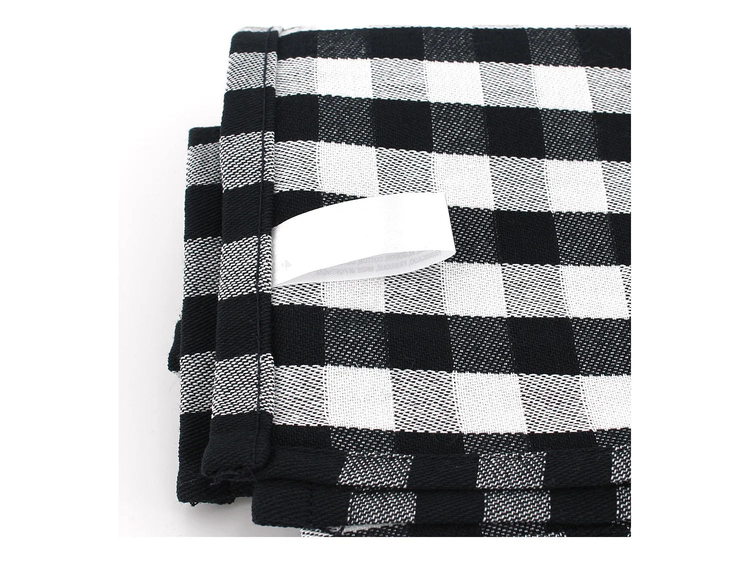 Lot de 2 torchons de cuisine toile 50x70 cm SQUARES VICHY bleu Ultramar