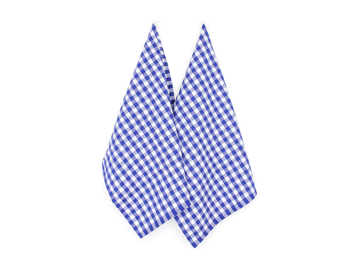 Lot de 2 torchons de cuisine toile 50x70 cm SQUARES VICHY bleu Ultramar