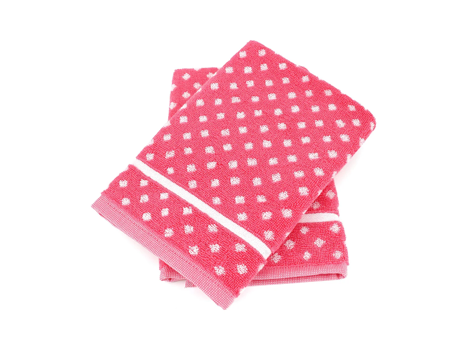Lot de 2 torchons de cuisine éponge 50x50 cm DOTS rose